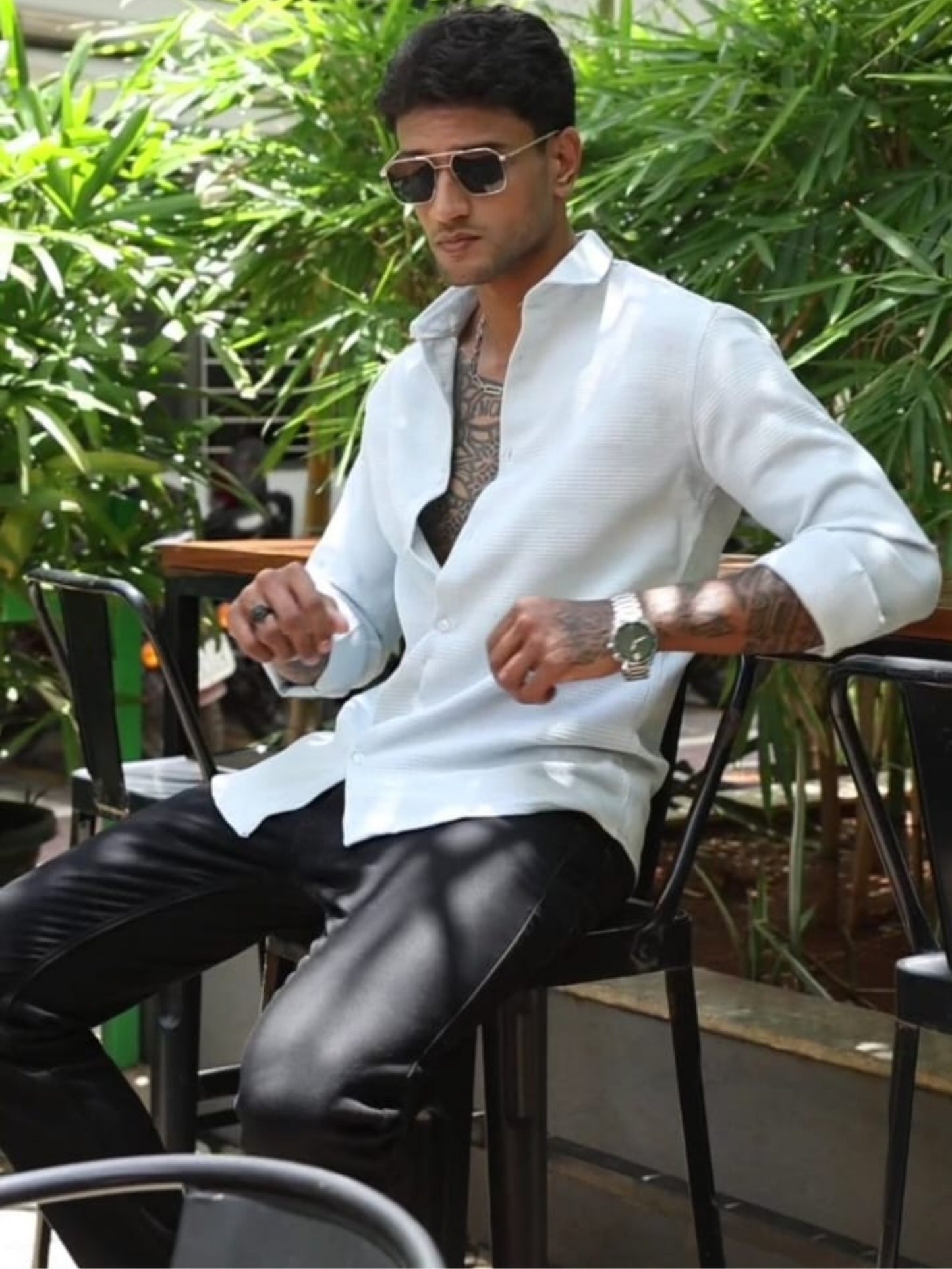 Light Green Imported Textured Shirts