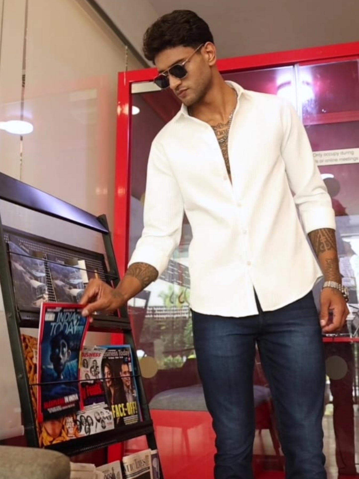 White Imported Textured Shirts