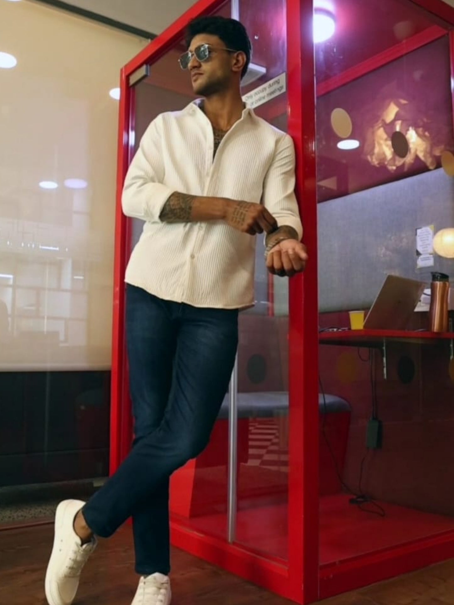 White Imported Textured Shirts