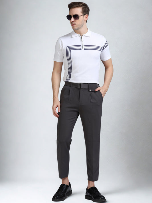 White Lines Design Polo T-Shirt