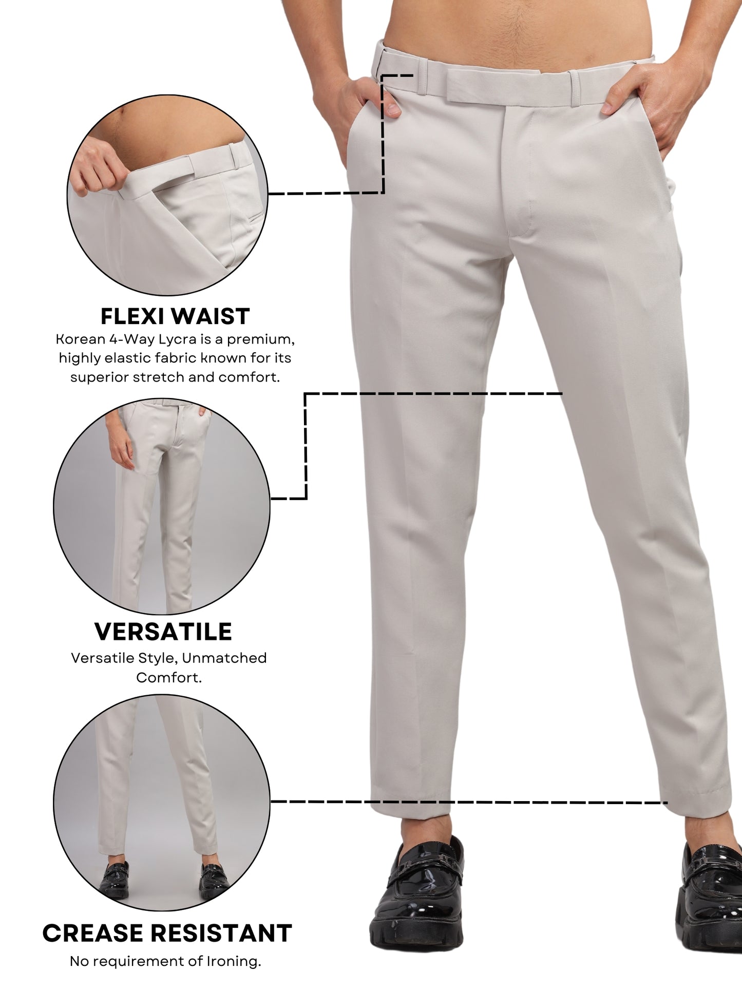 light beige  Flexi Waist Trouser