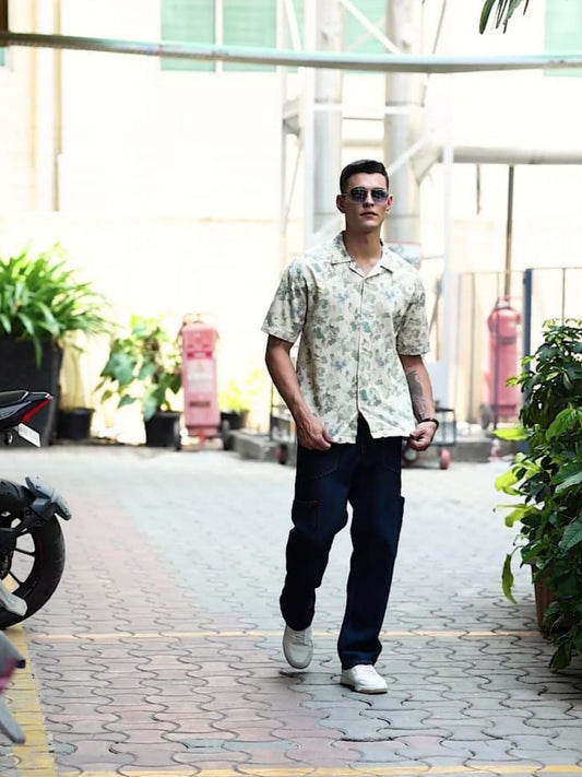 Green Printed Expression Shirt