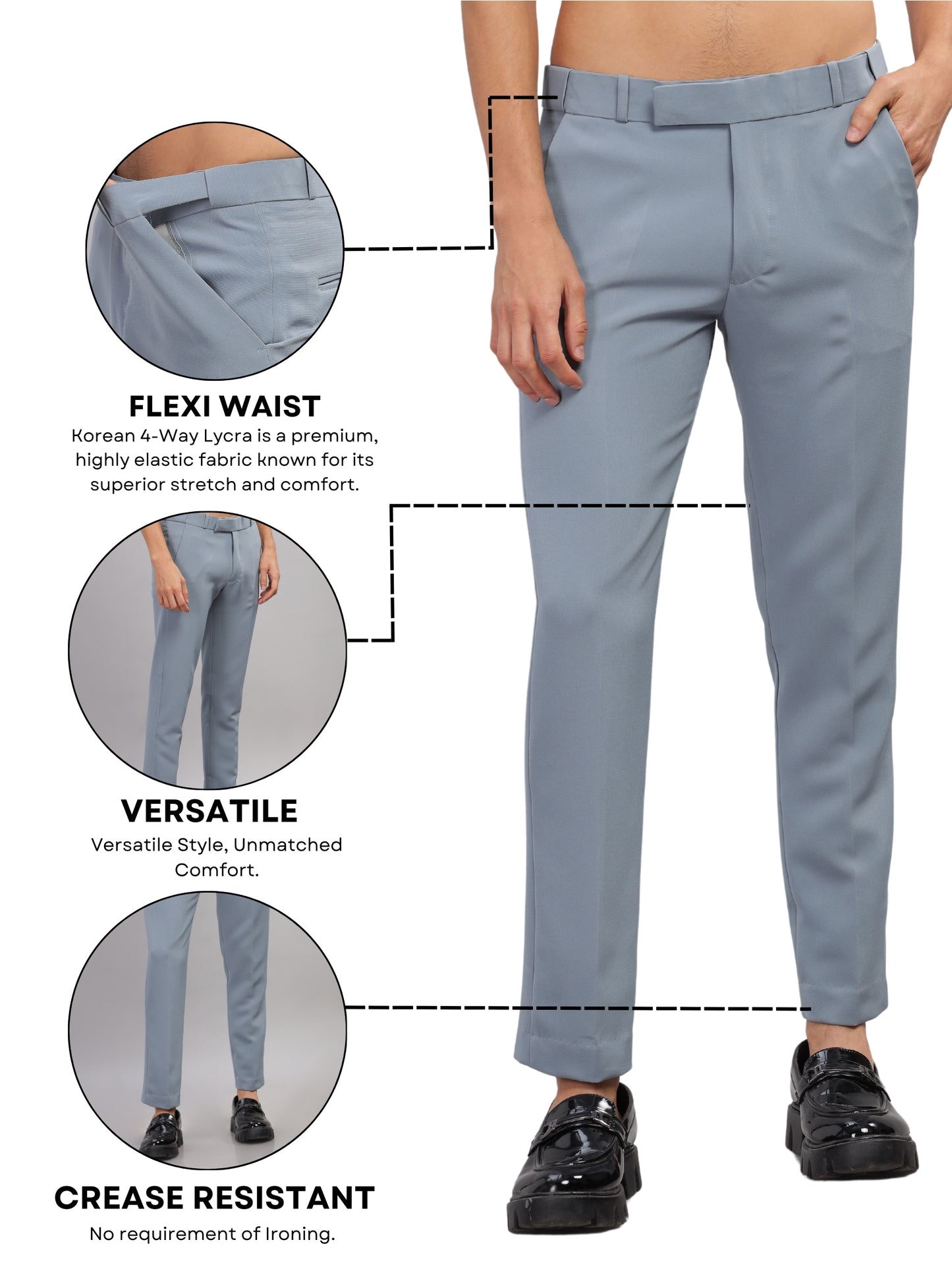 Cambray Blue Flexi Waist Trouser