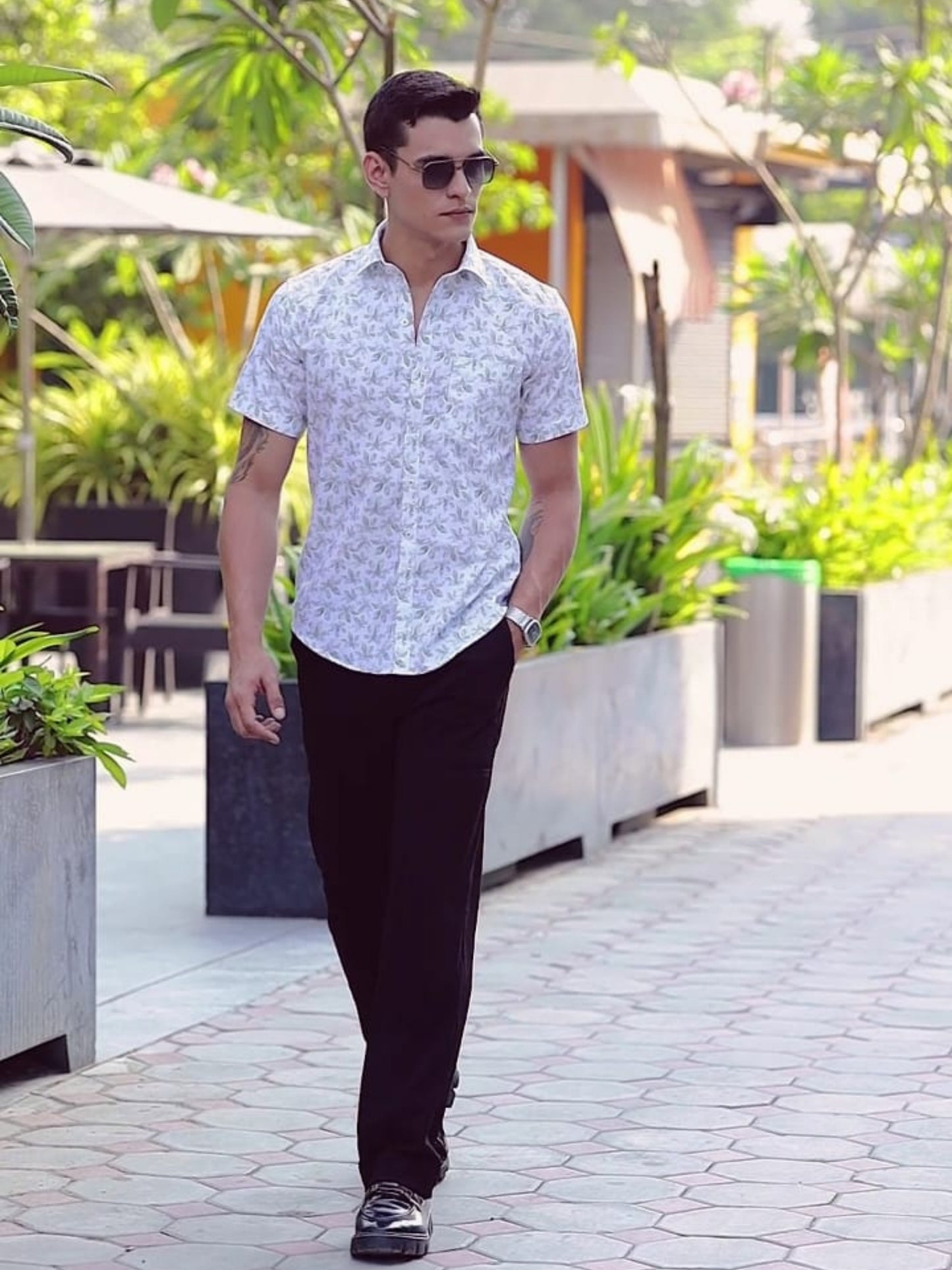 White Printed Expression Shirt