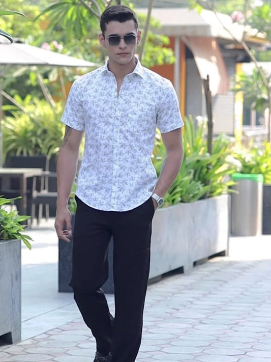White Printed Expression Shirt