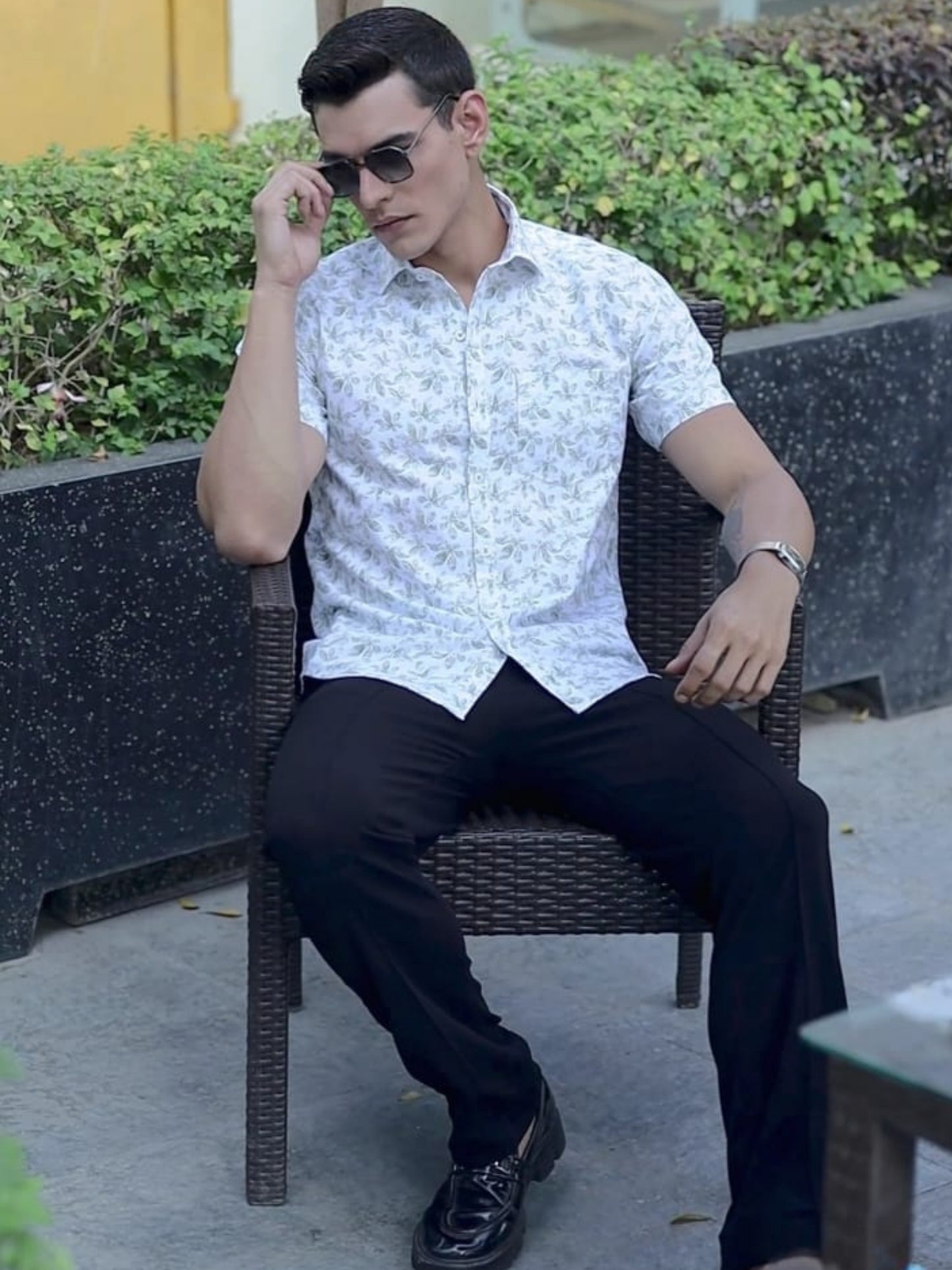 White Printed Expression Shirt