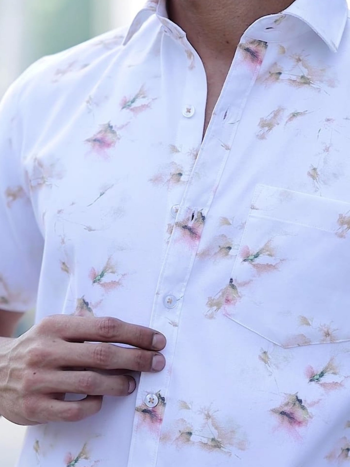 White Floral Printed Expression Shirt