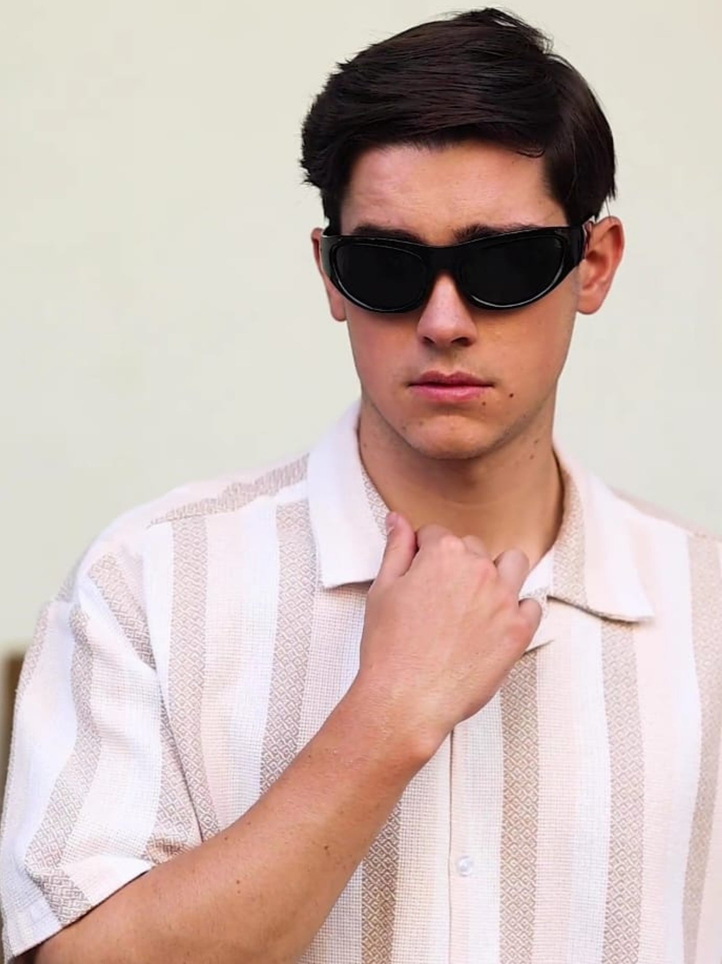 Half White Stripes Striped Shirt