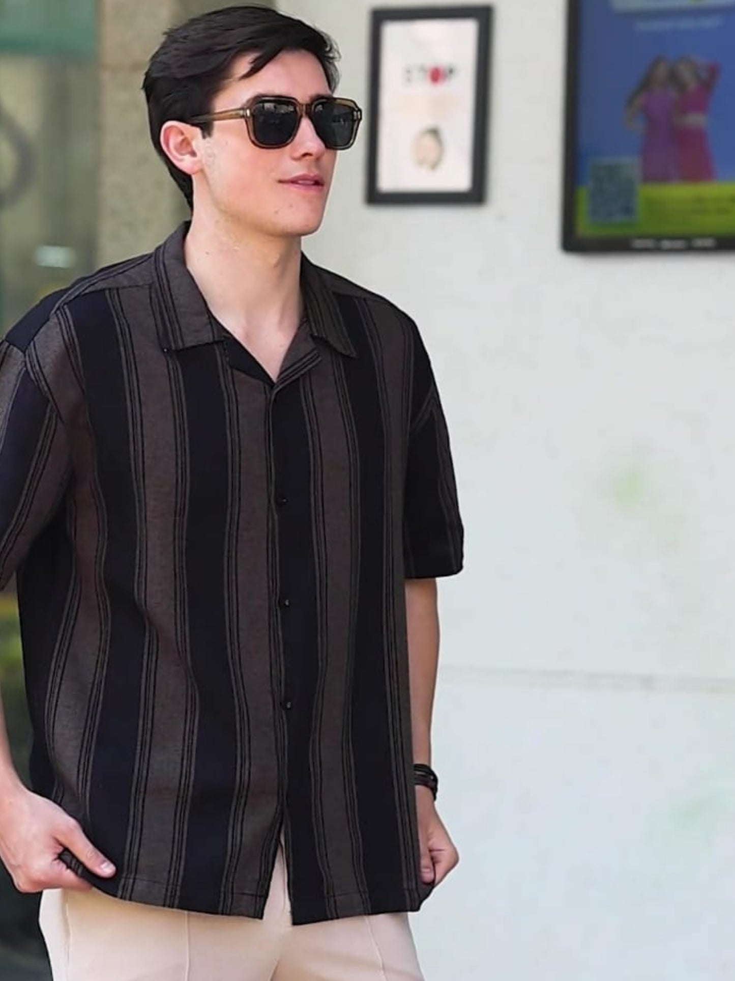 Black Stripes Striped Shirt