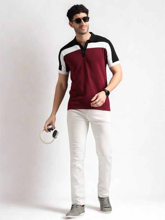 Classic Polo Tee - Tricolor design