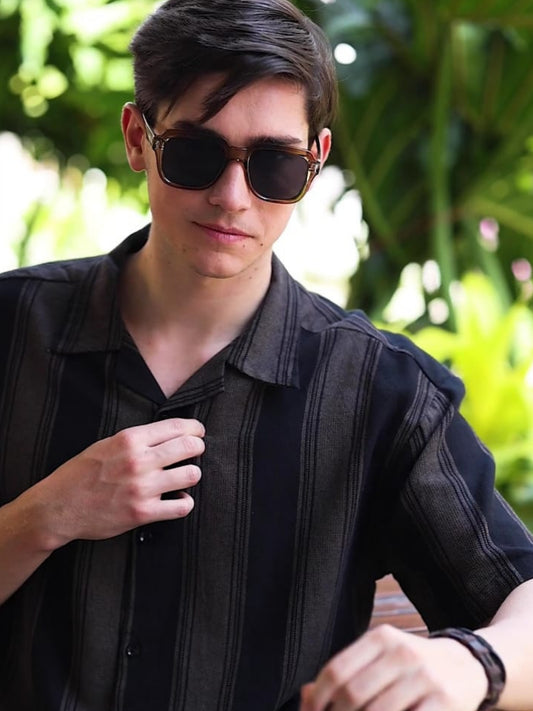 Black Stripes Striped Shirt