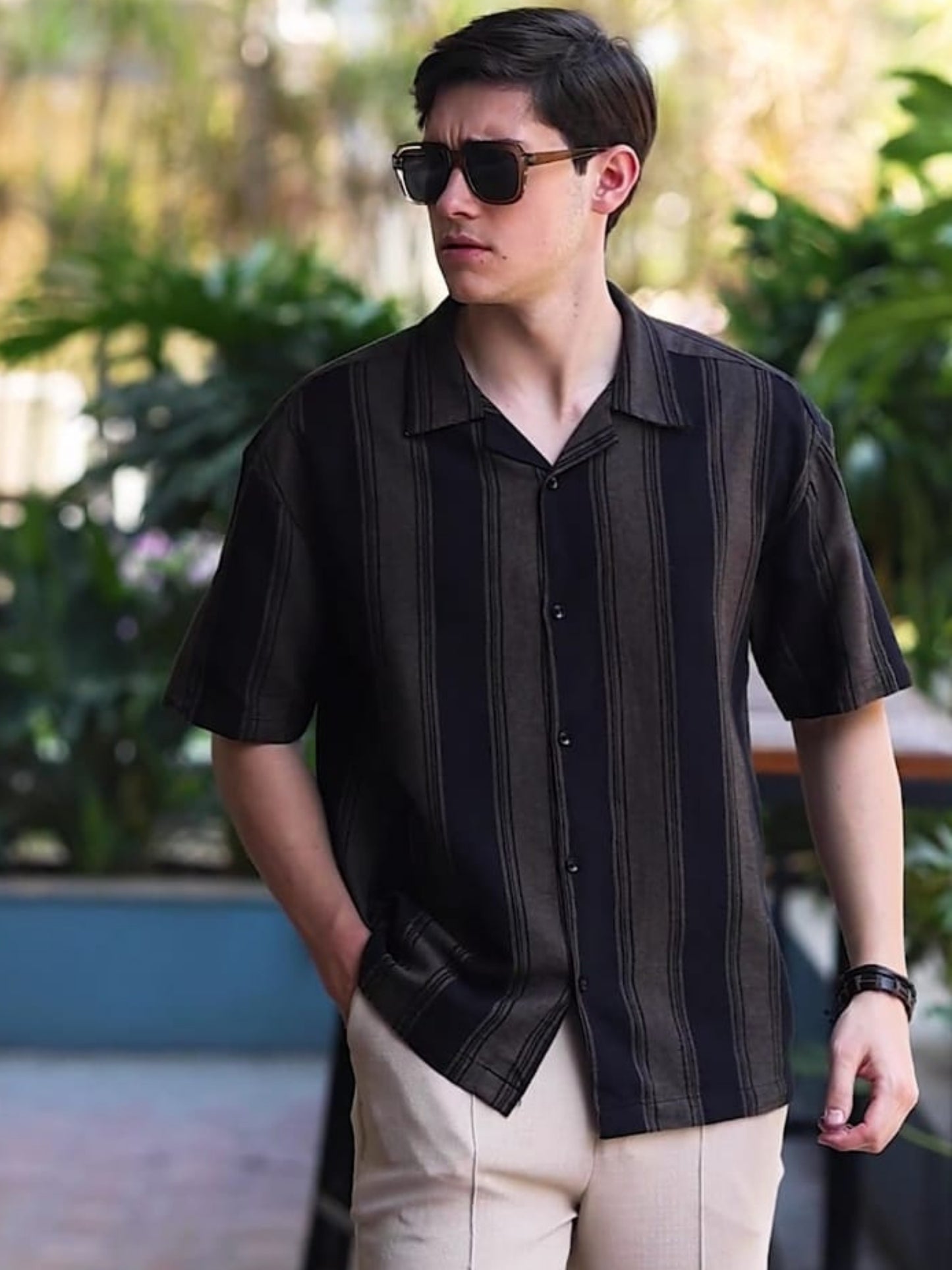 Black Stripes Striped Shirt