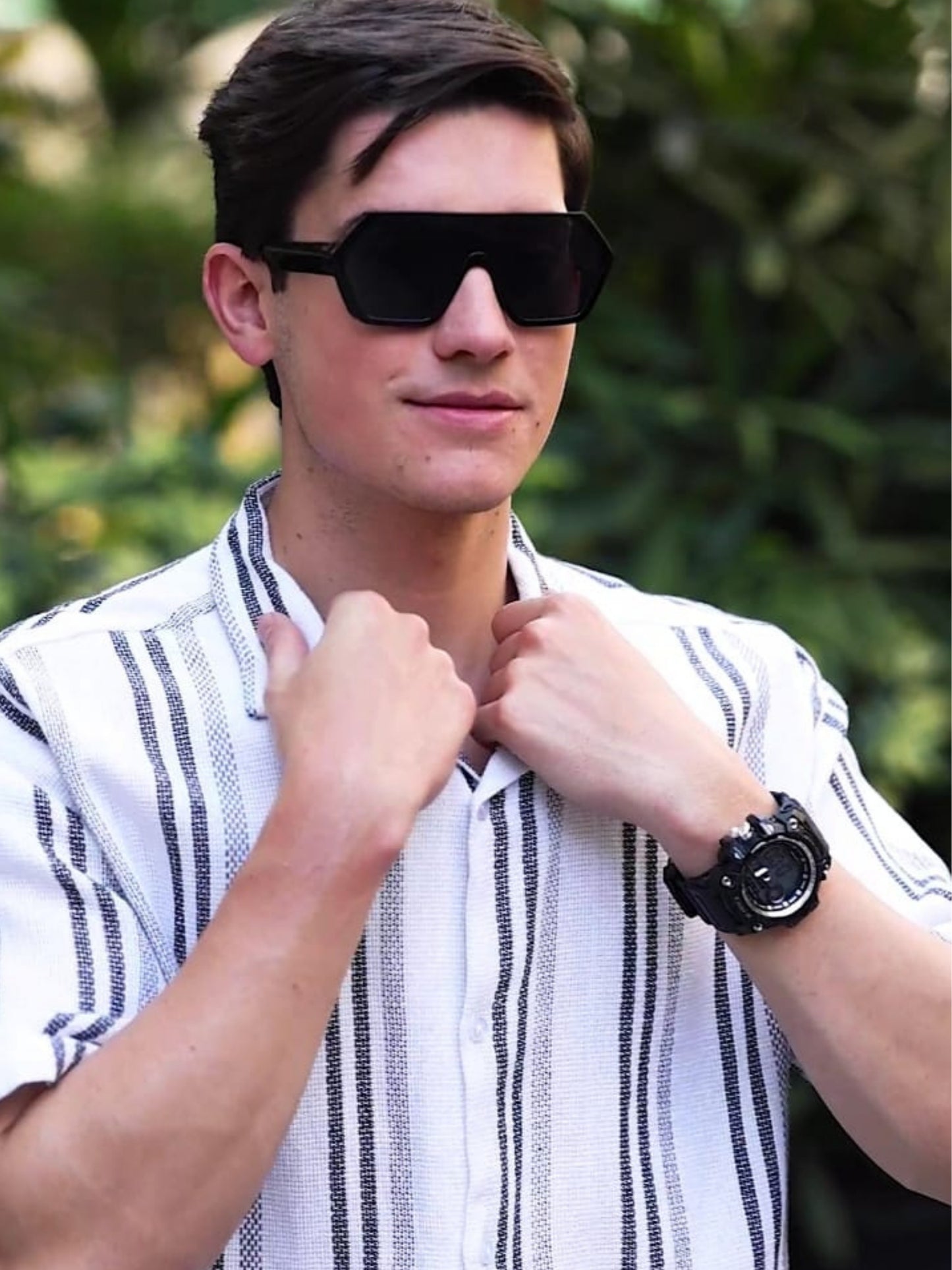 White and Black Stripes Striped Shirt
