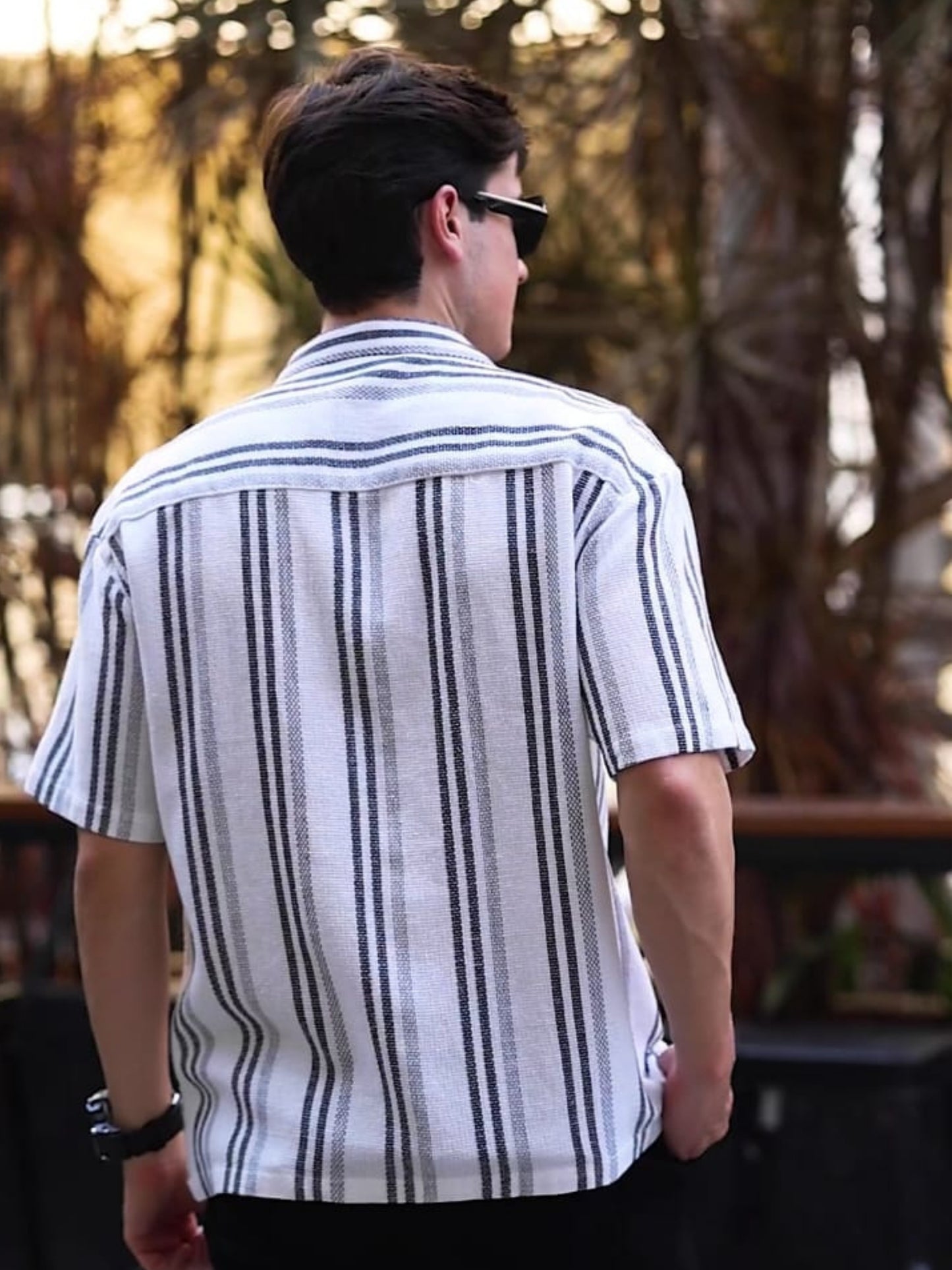 White and Black Stripes Striped Shirt