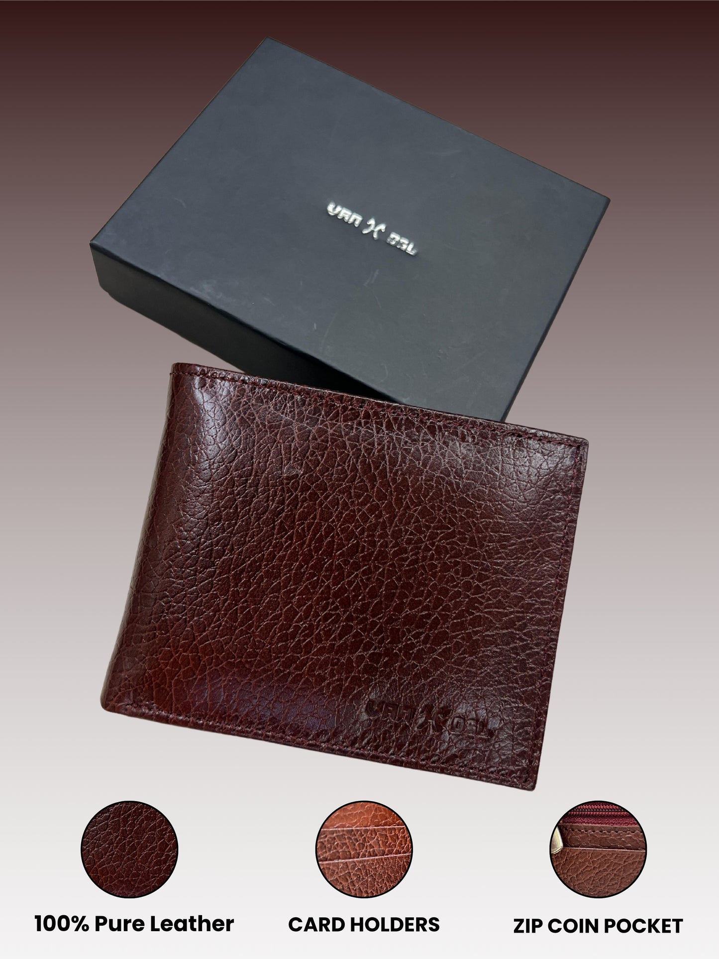 Dark Brown Classic Textured Wallet