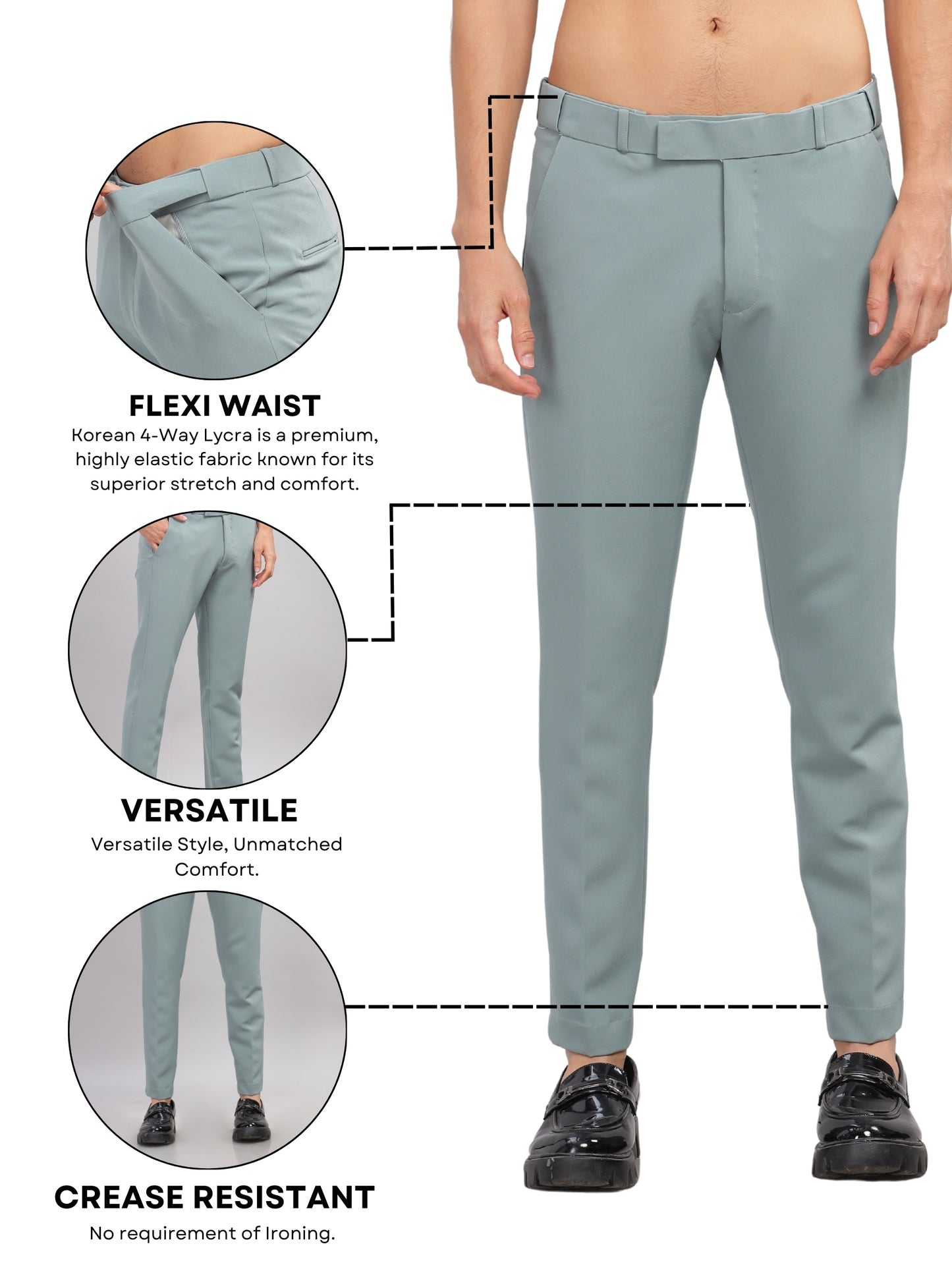 Smoke Flexi Waist Trouser