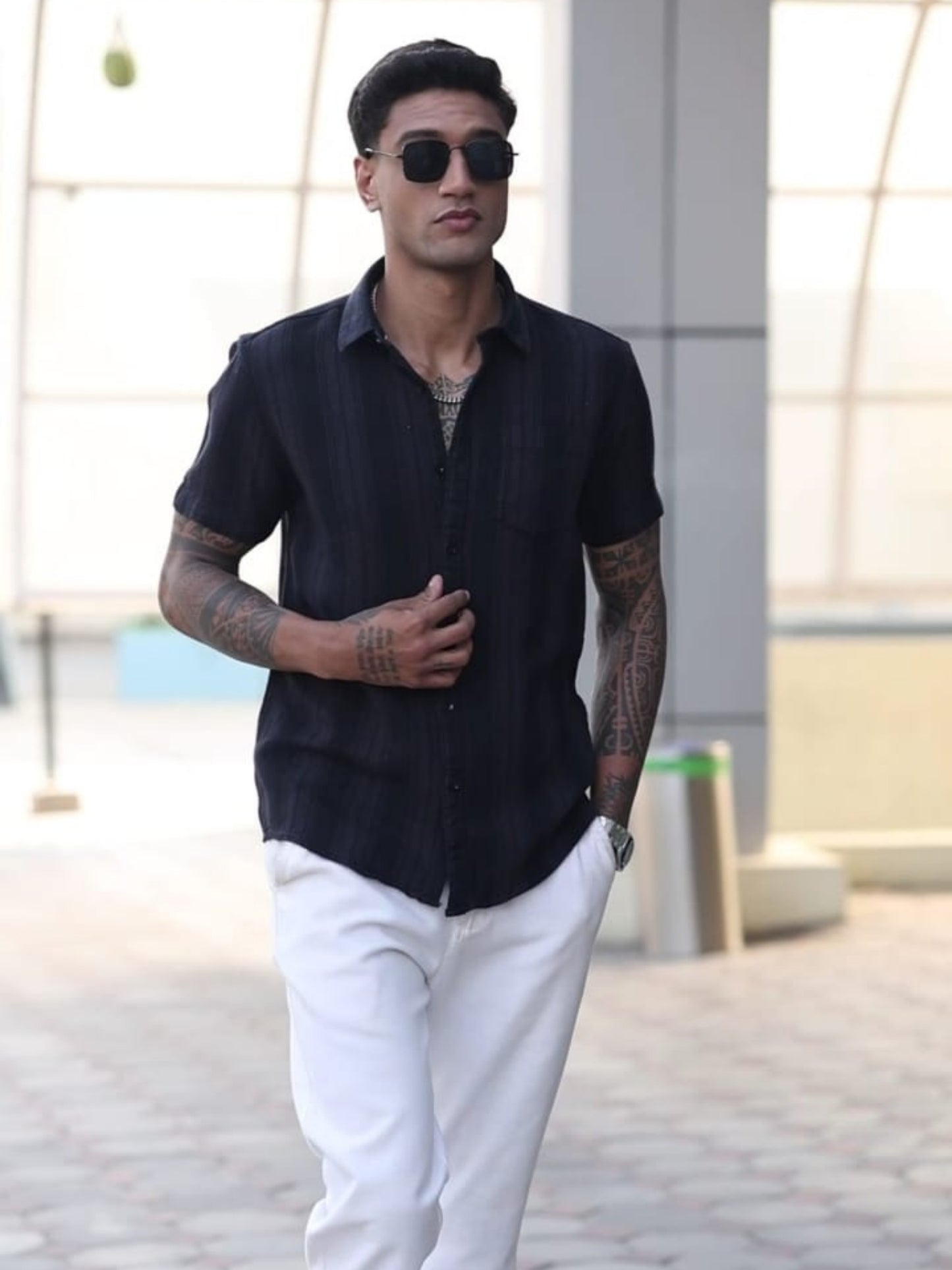 Black Stripes Striped Shirt