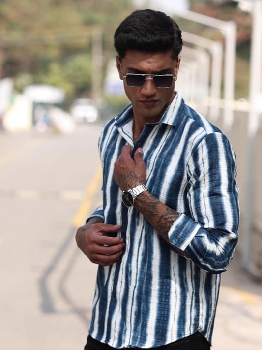 Indigo Blue Stripes Striped Shirt