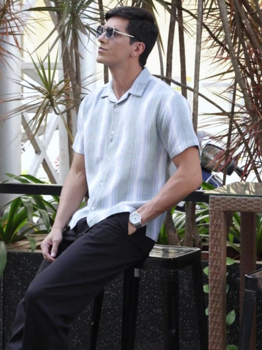 Light Green Stripes Striped Shirt