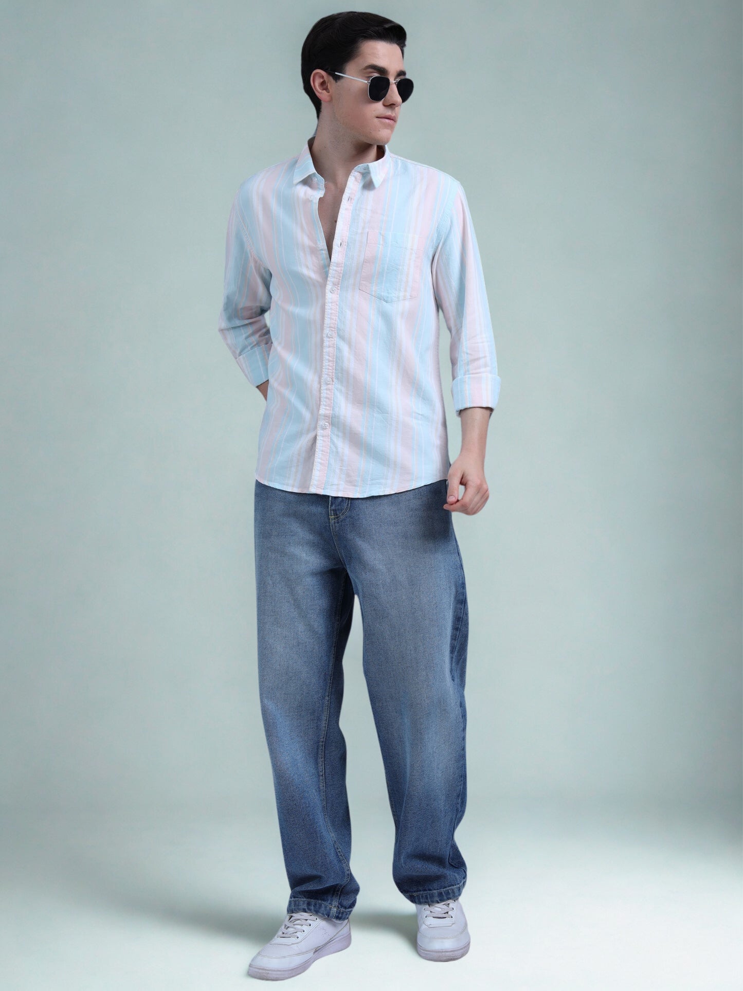 Blue Striped Cotton shirt