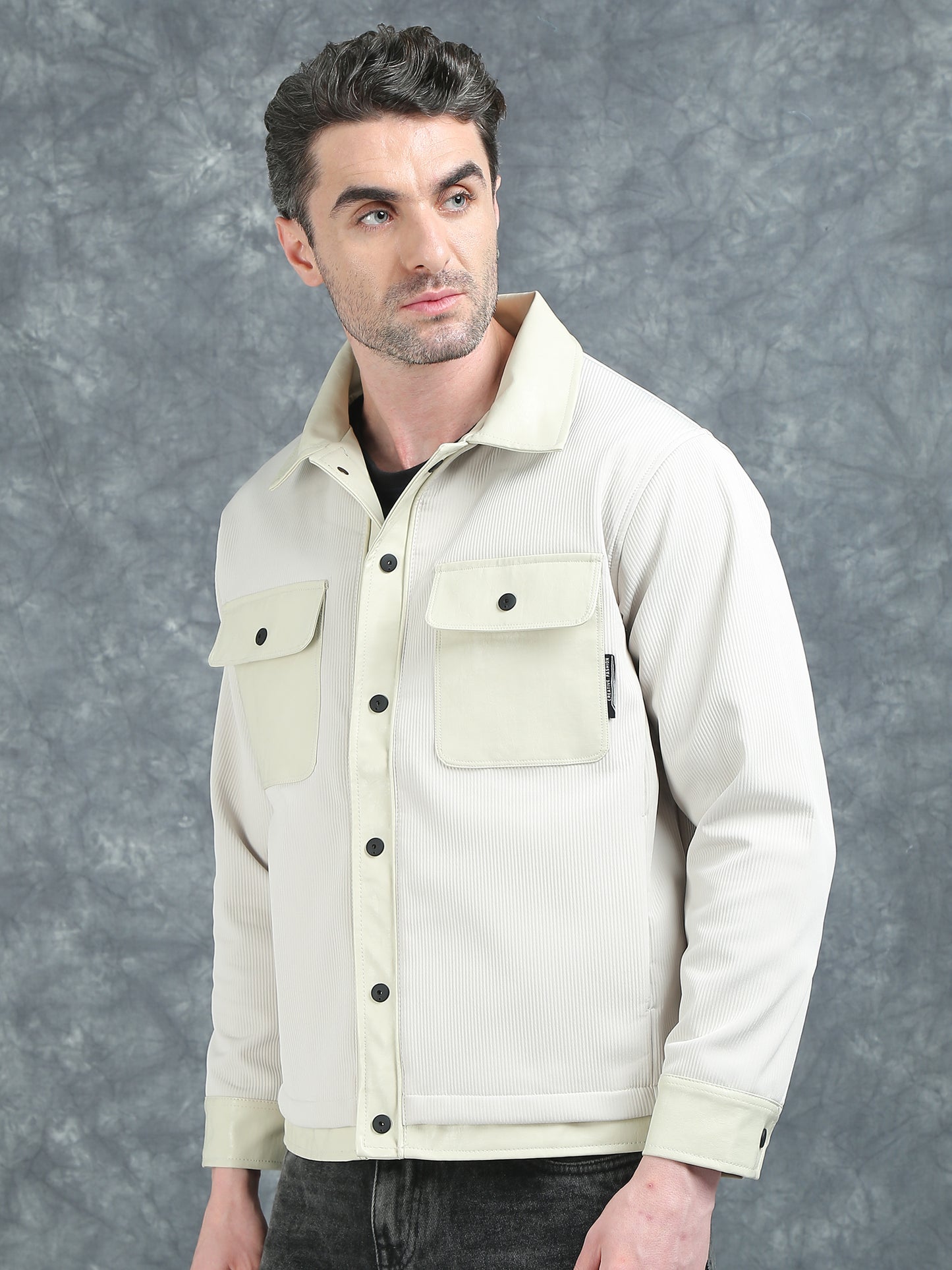 Off White Double Pocket Imported Shackets