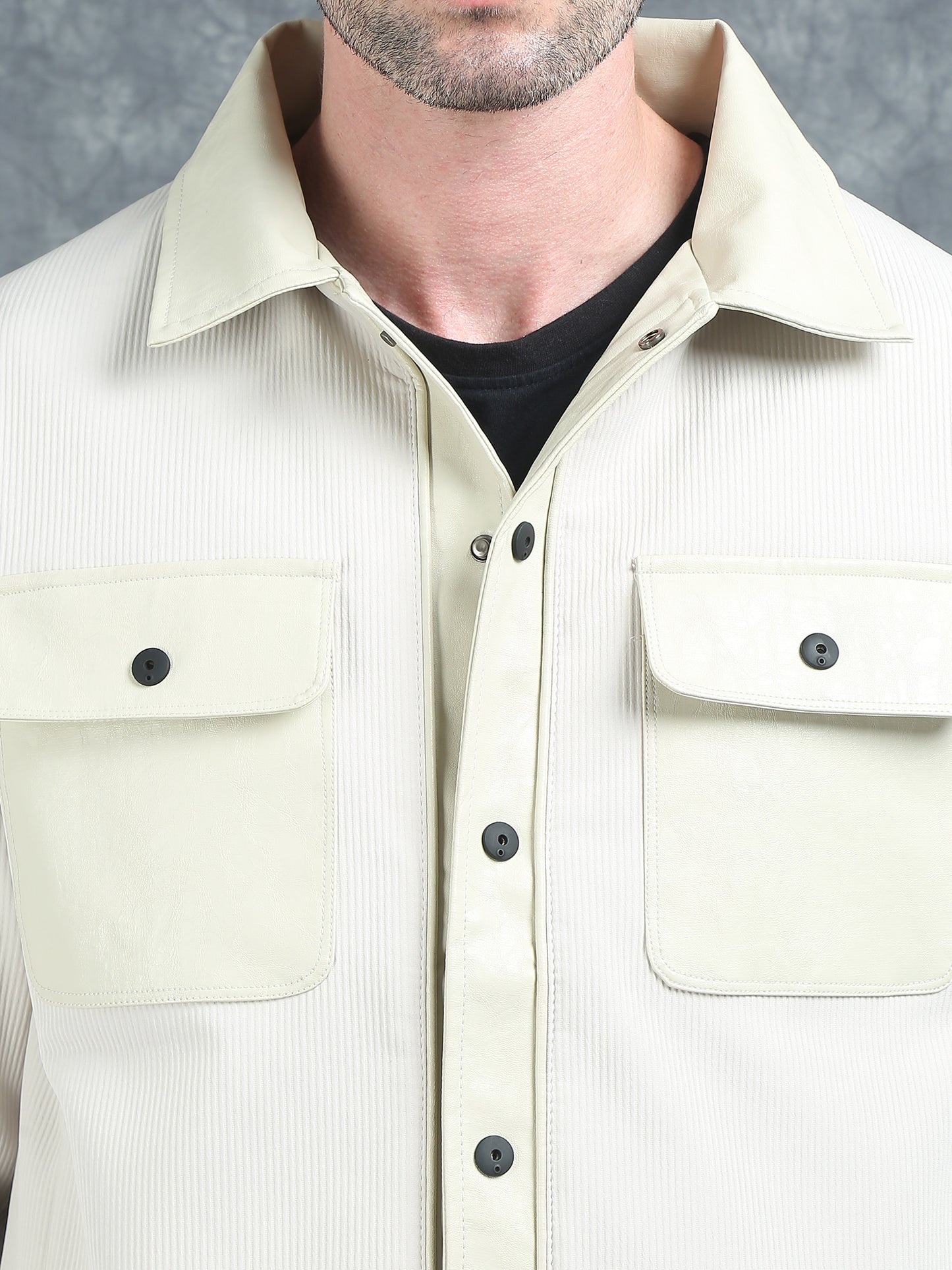 Off White Double Pocket Imported Shackets