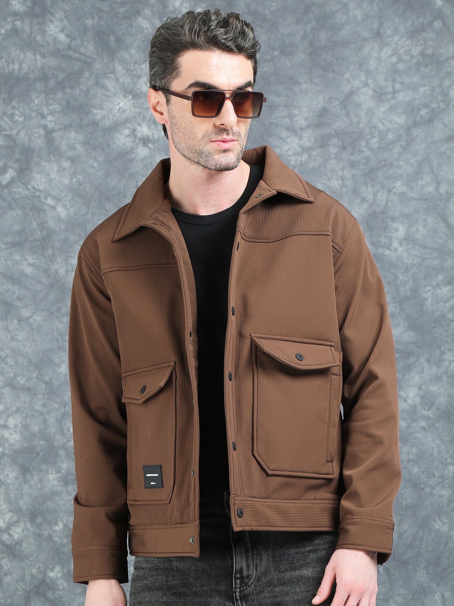 Dark Brown Double Pocket Imported Shackets
