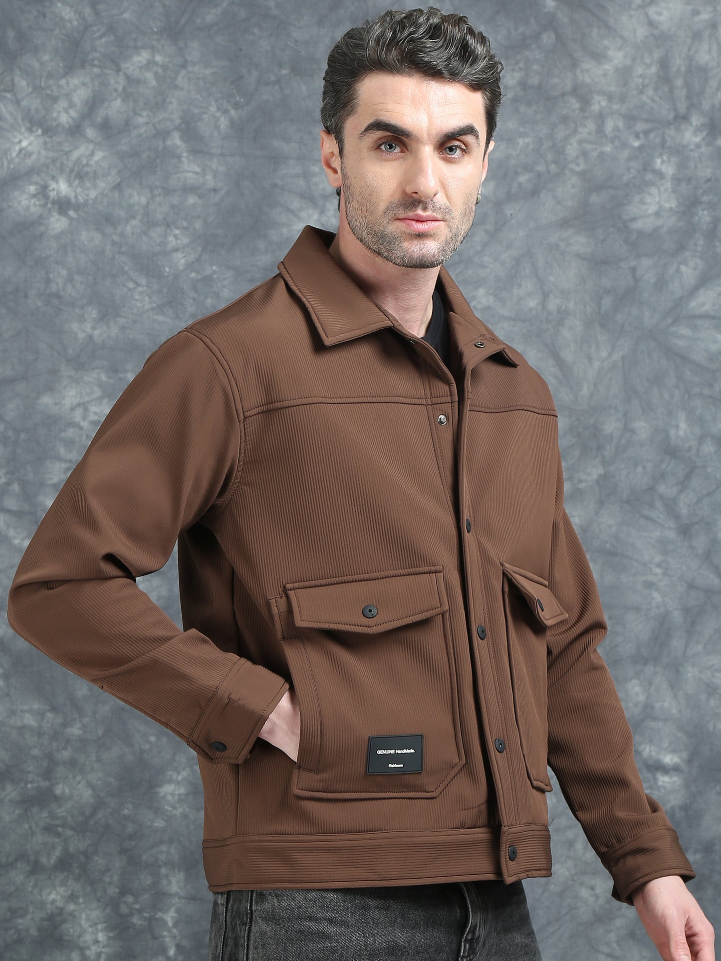 Dark Brown Double Pocket Imported Shackets
