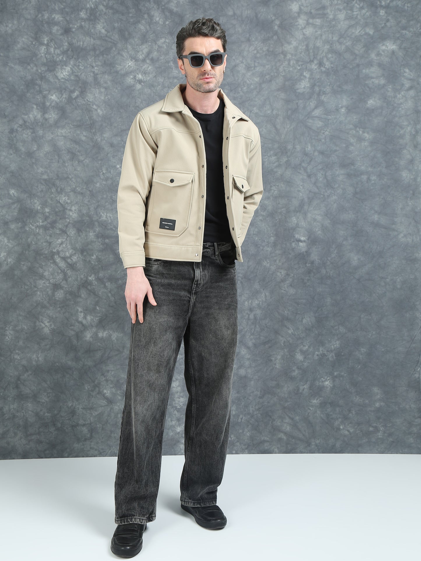Beige Double Pocket Imported Shackets
