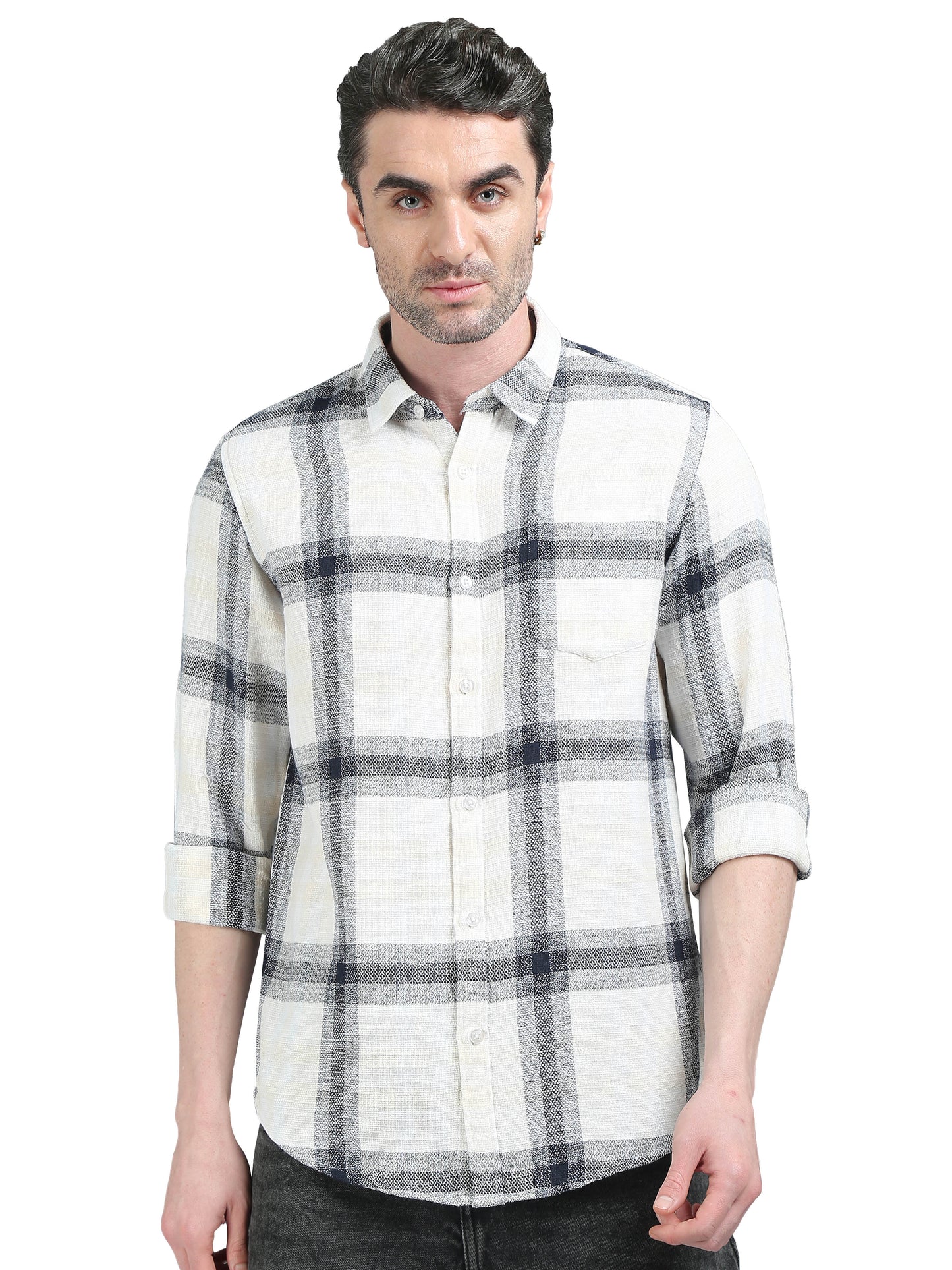 Light Grey Checks Shirt