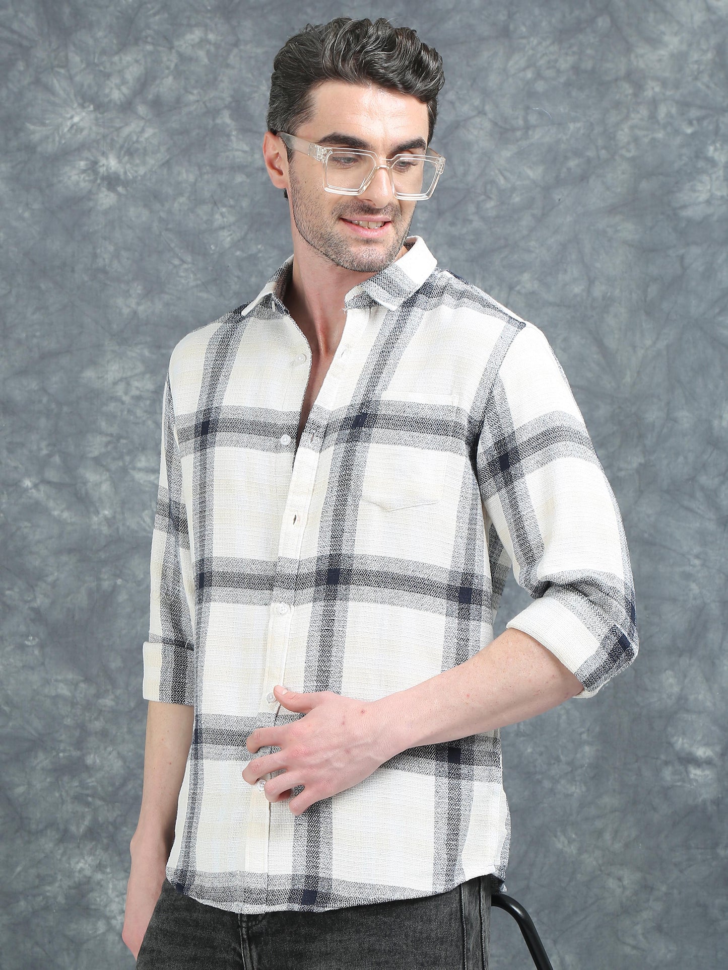 Light Grey Checks Shirt