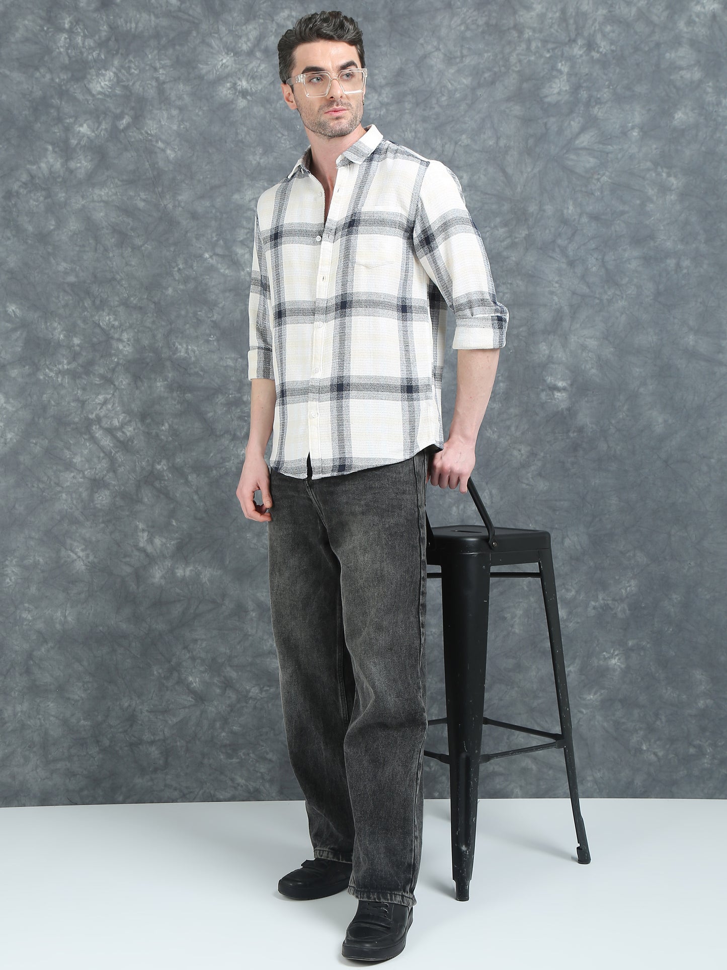 Light Grey Checks Shirt
