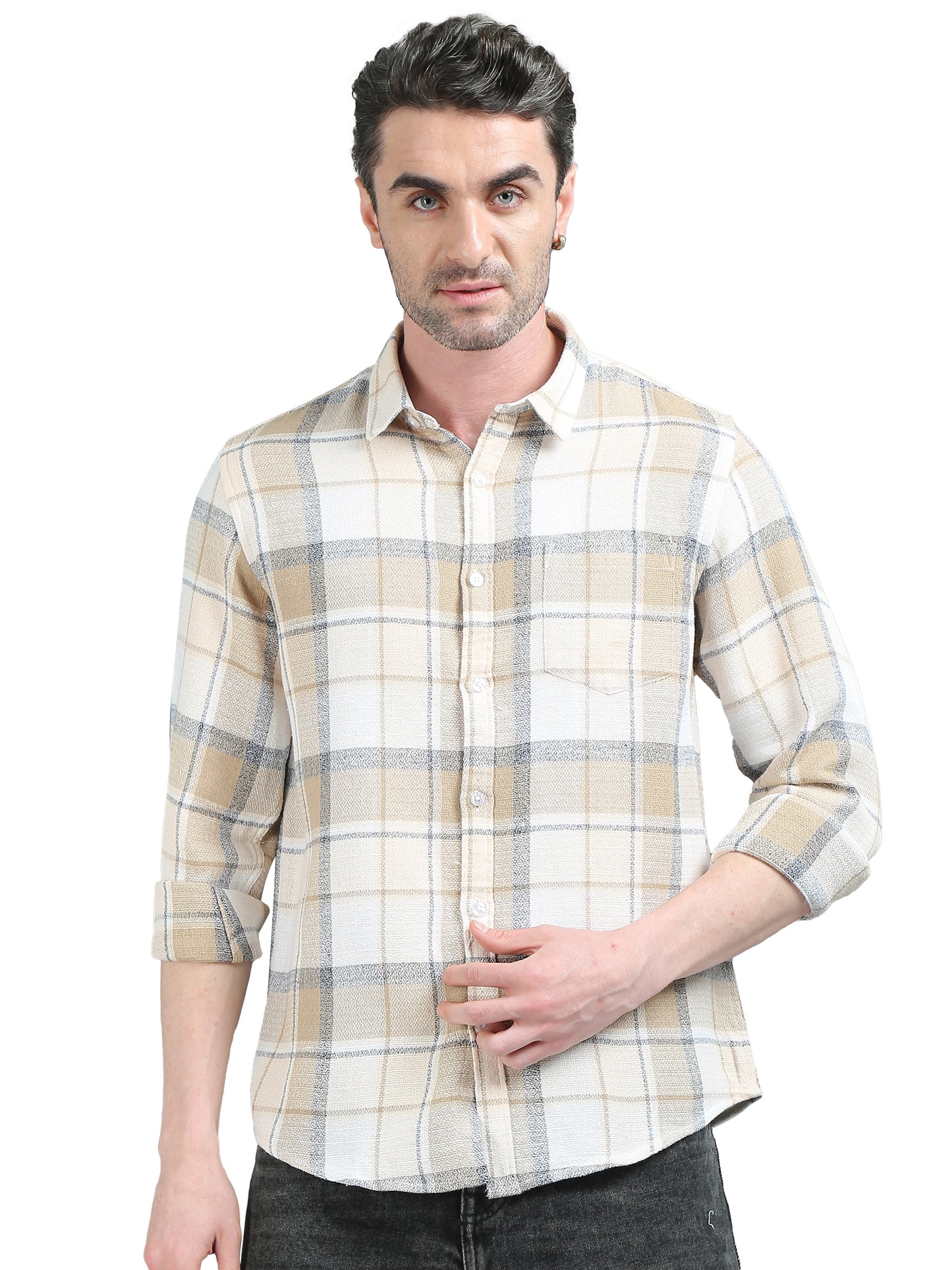 Beige Checks Shirt