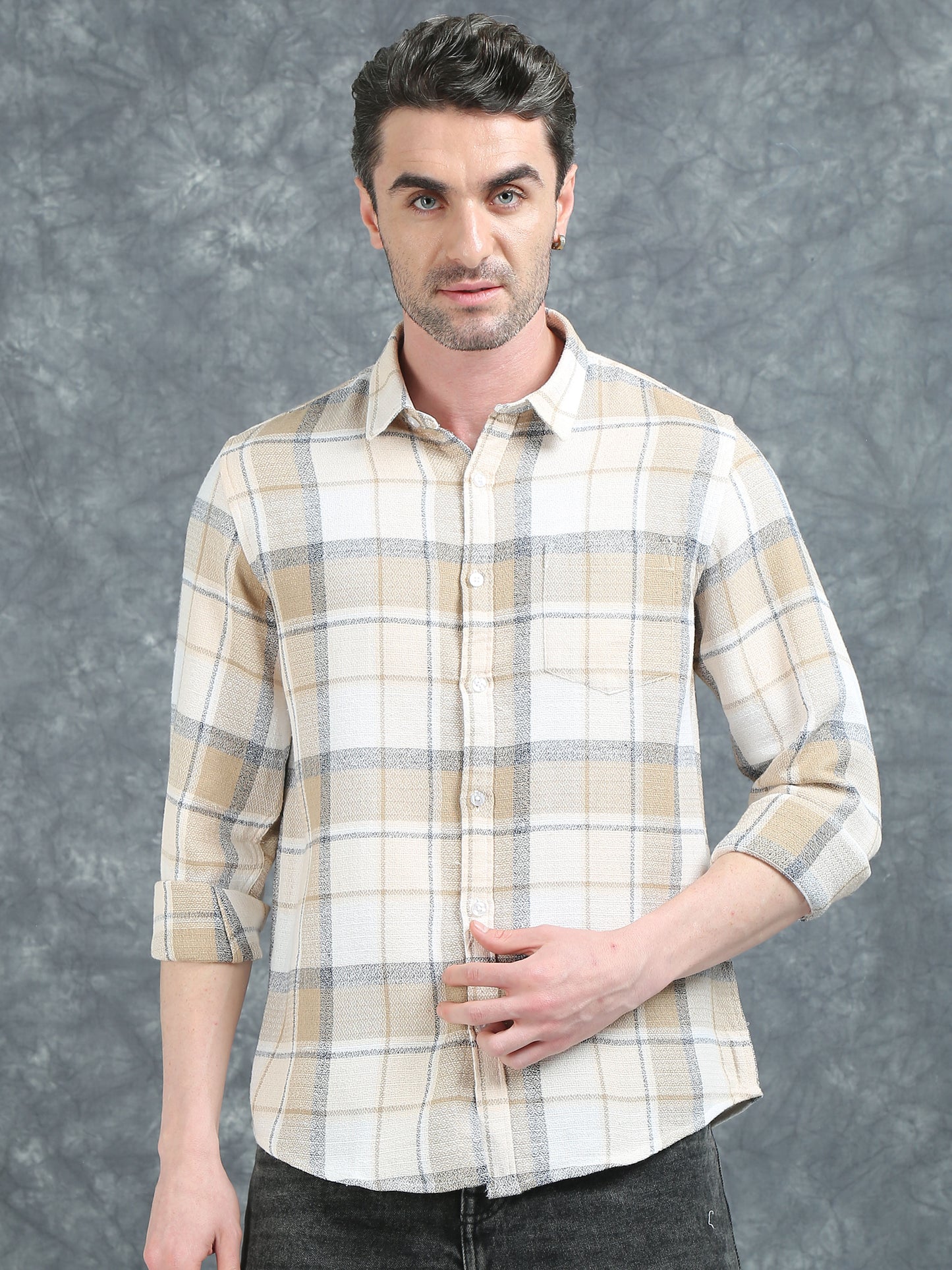 Beige Checks Shirt