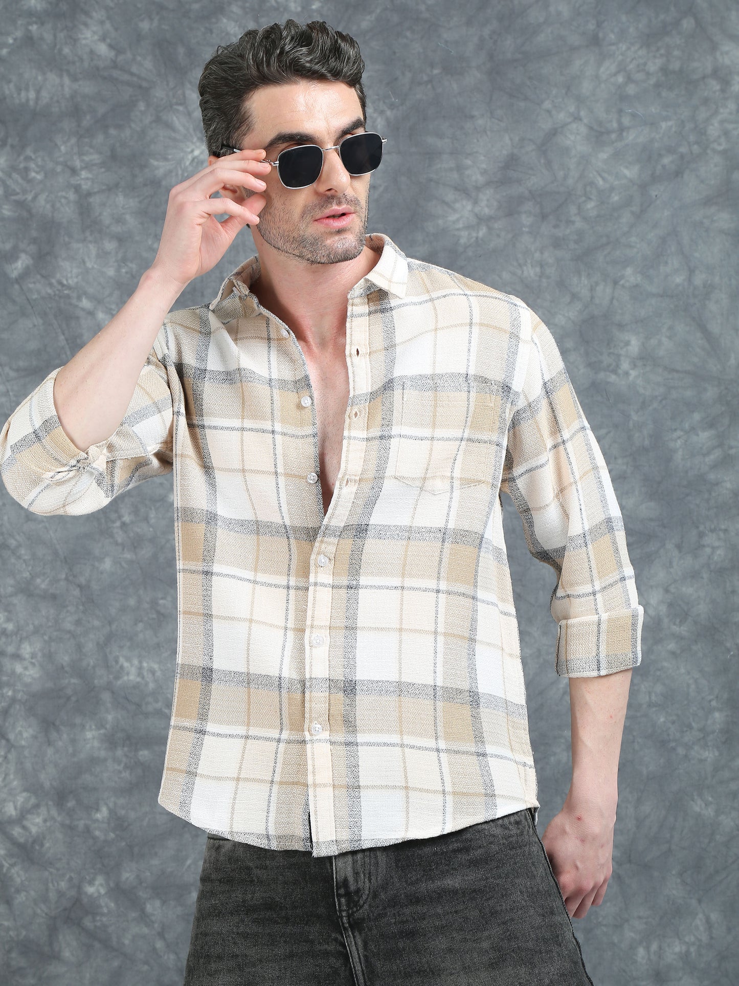Beige Checks Shirt