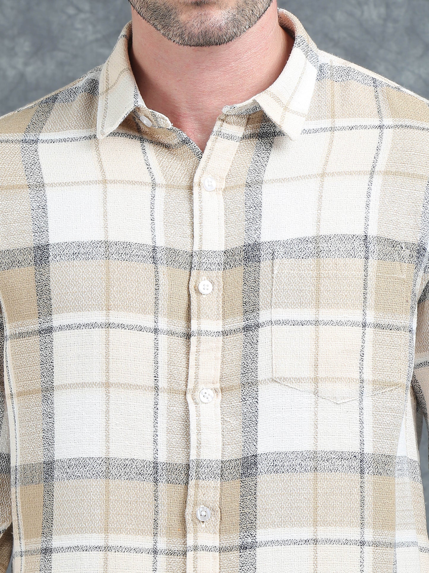 Beige Checks Shirt