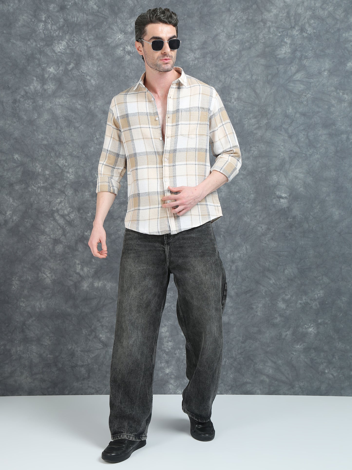 Beige Checks Shirt