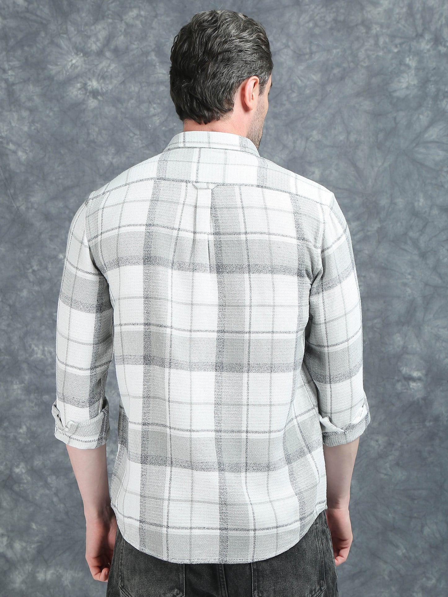 White with Grey Checks Shirt