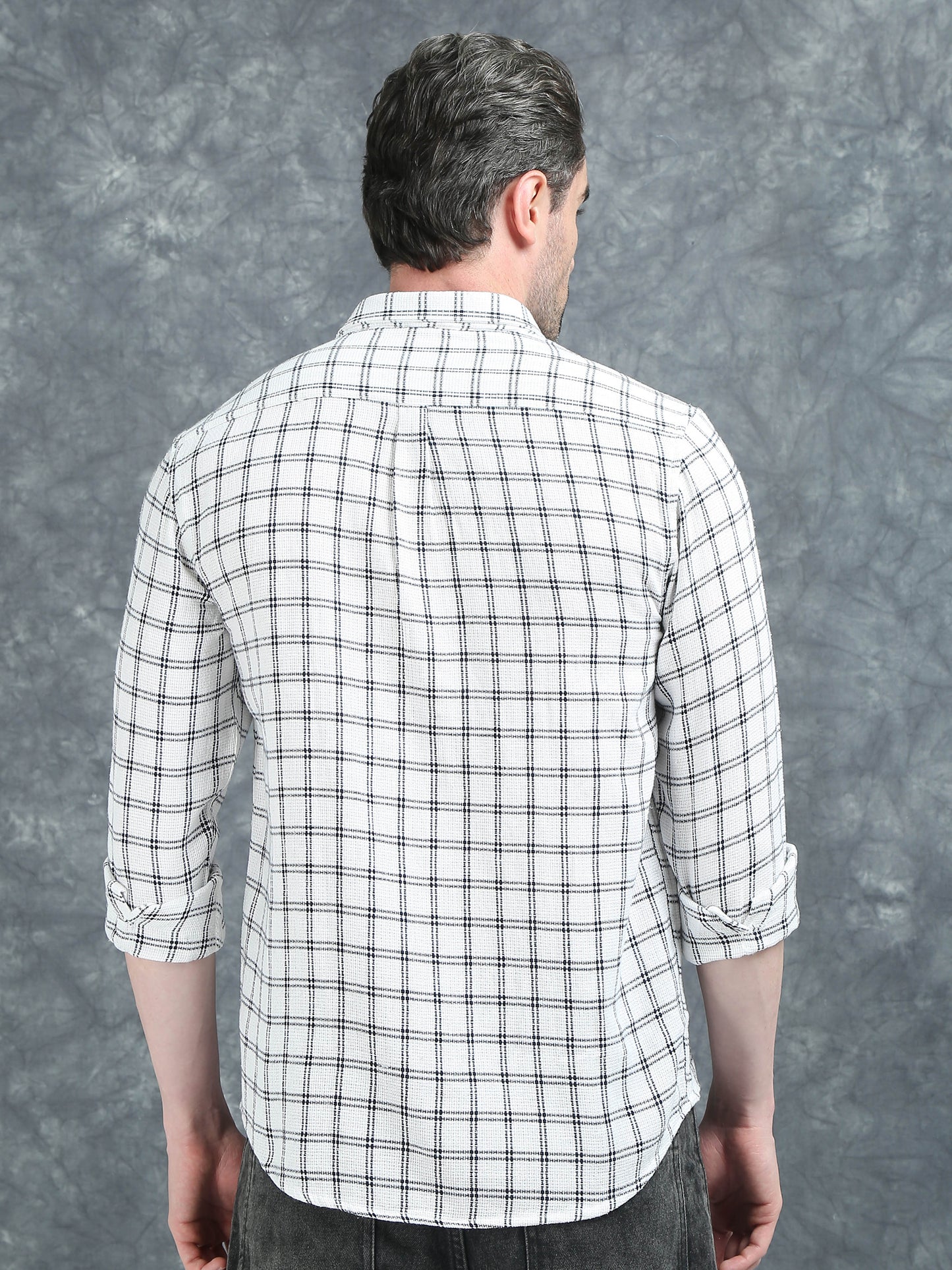 White with Black Checks Shirt