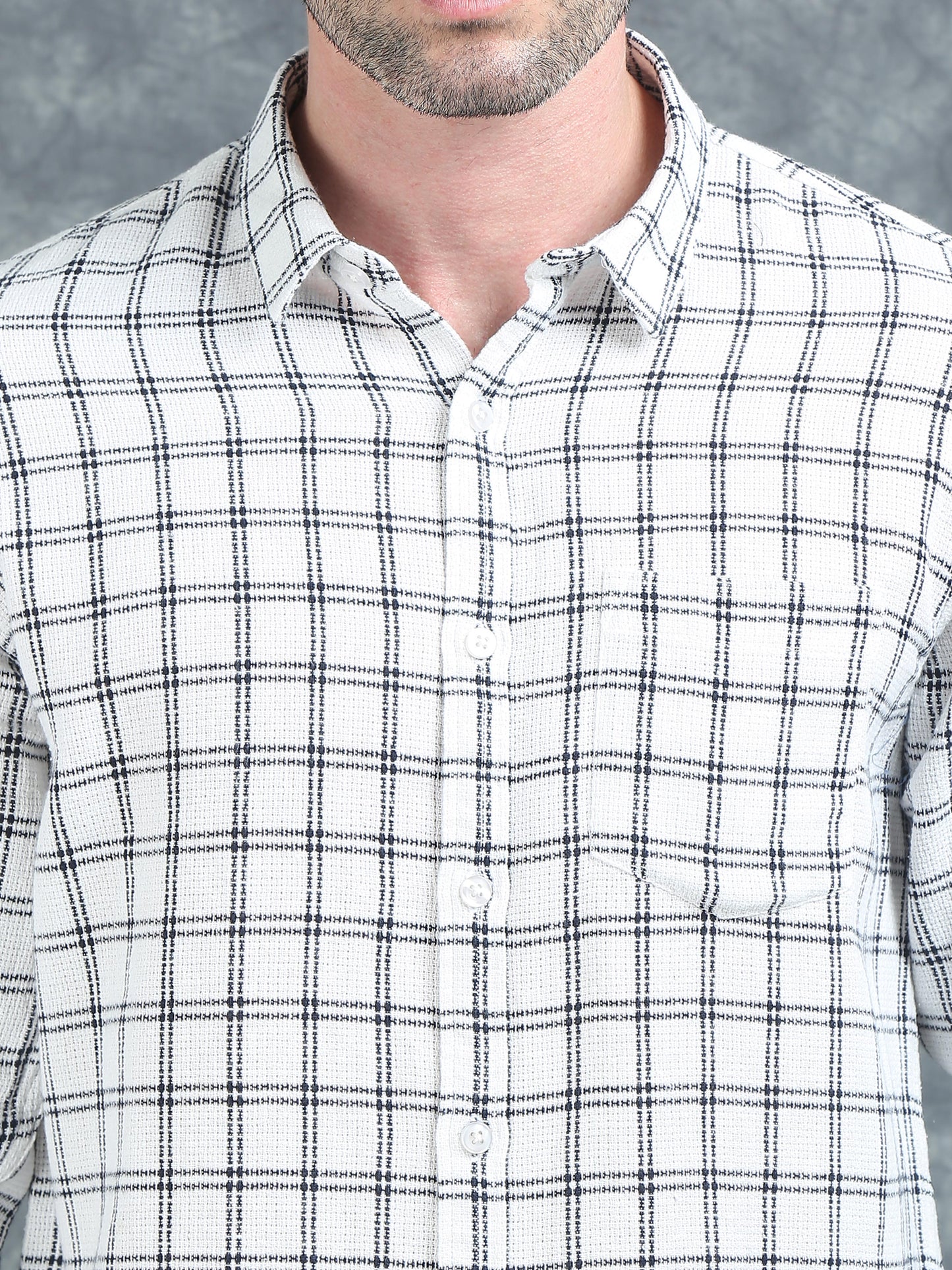 White with Black Checks Shirt