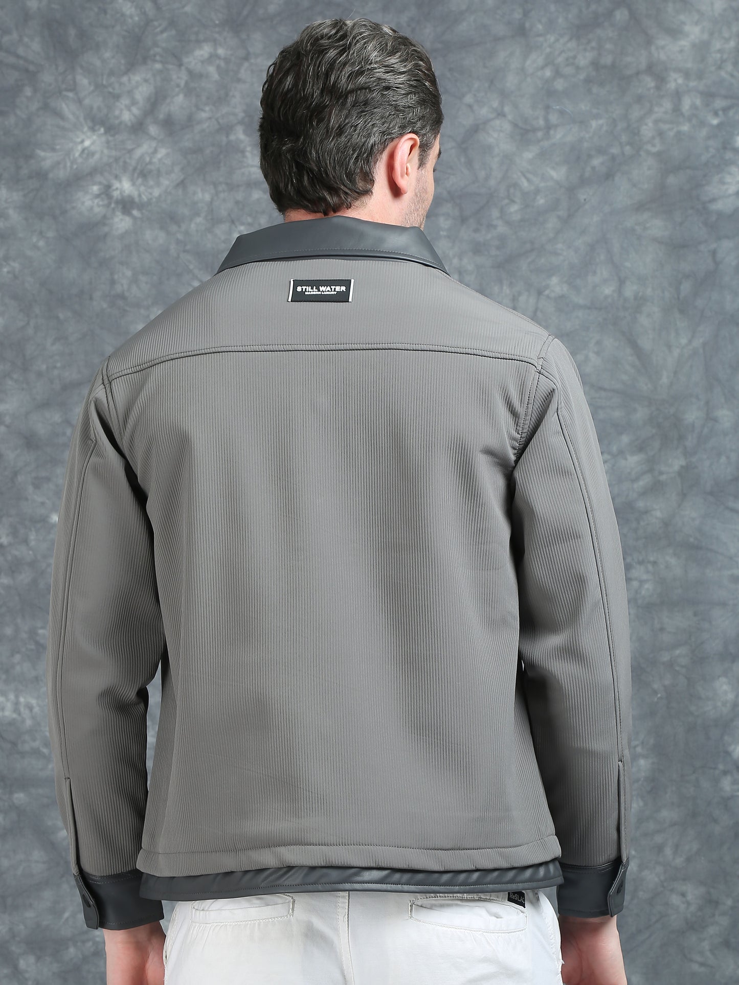 Stone Grey Double Pocket Imported Shackets