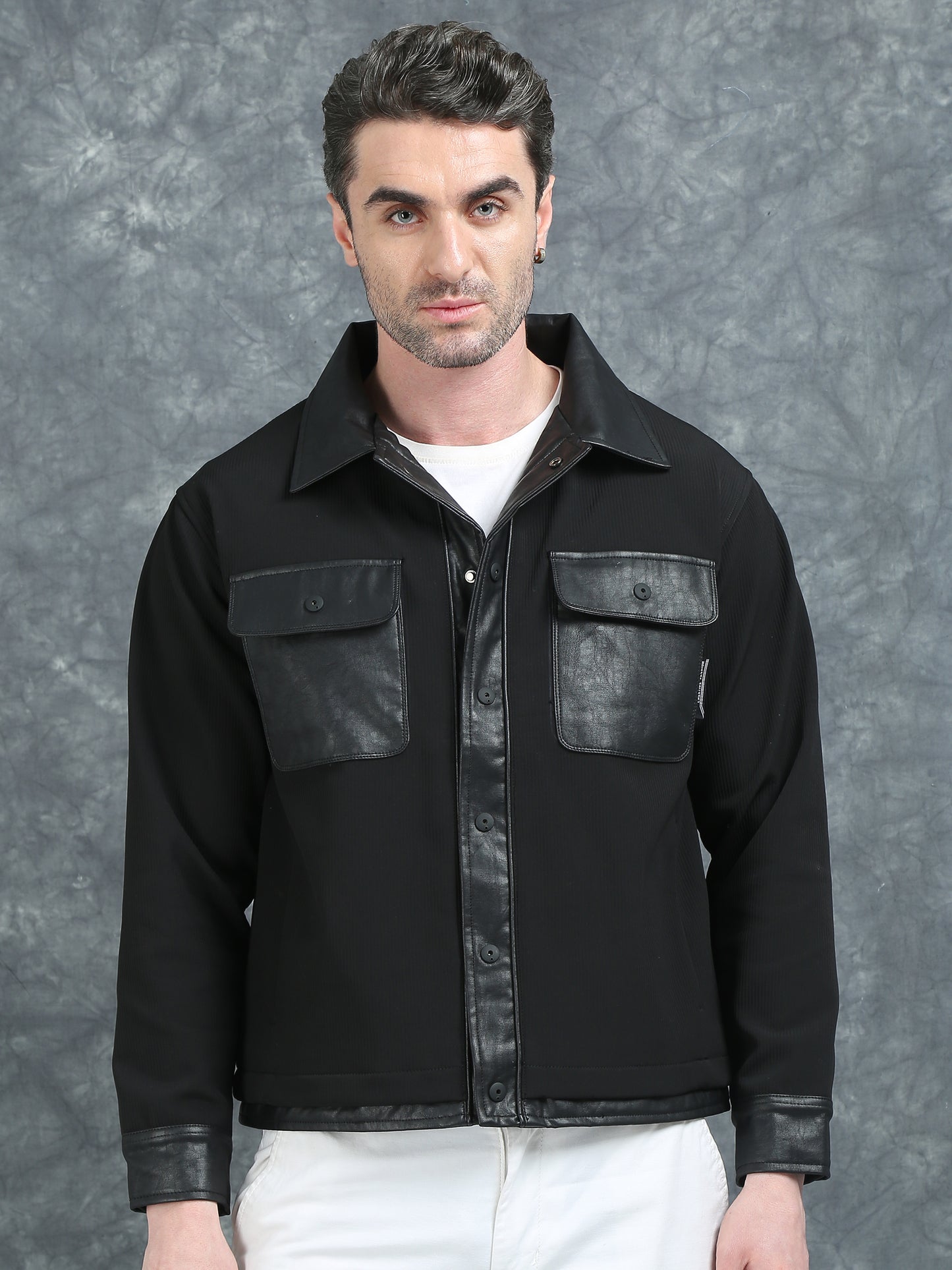 Black Double Pocket Imported Shackets