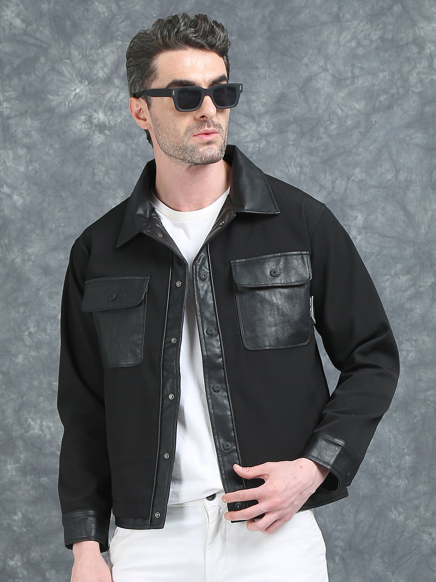 Black Double Pocket Imported Shackets
