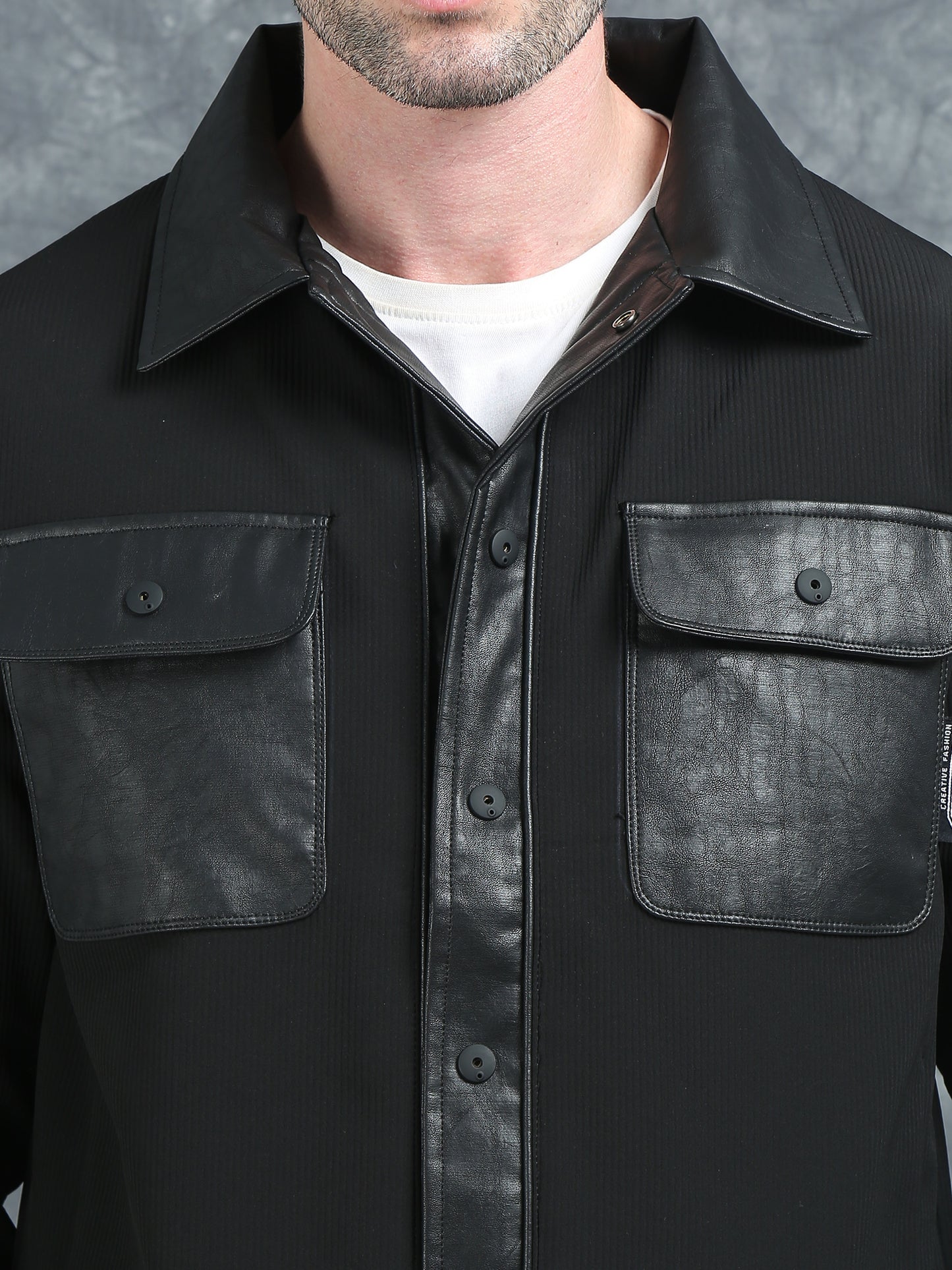 Black Double Pocket Imported Shackets