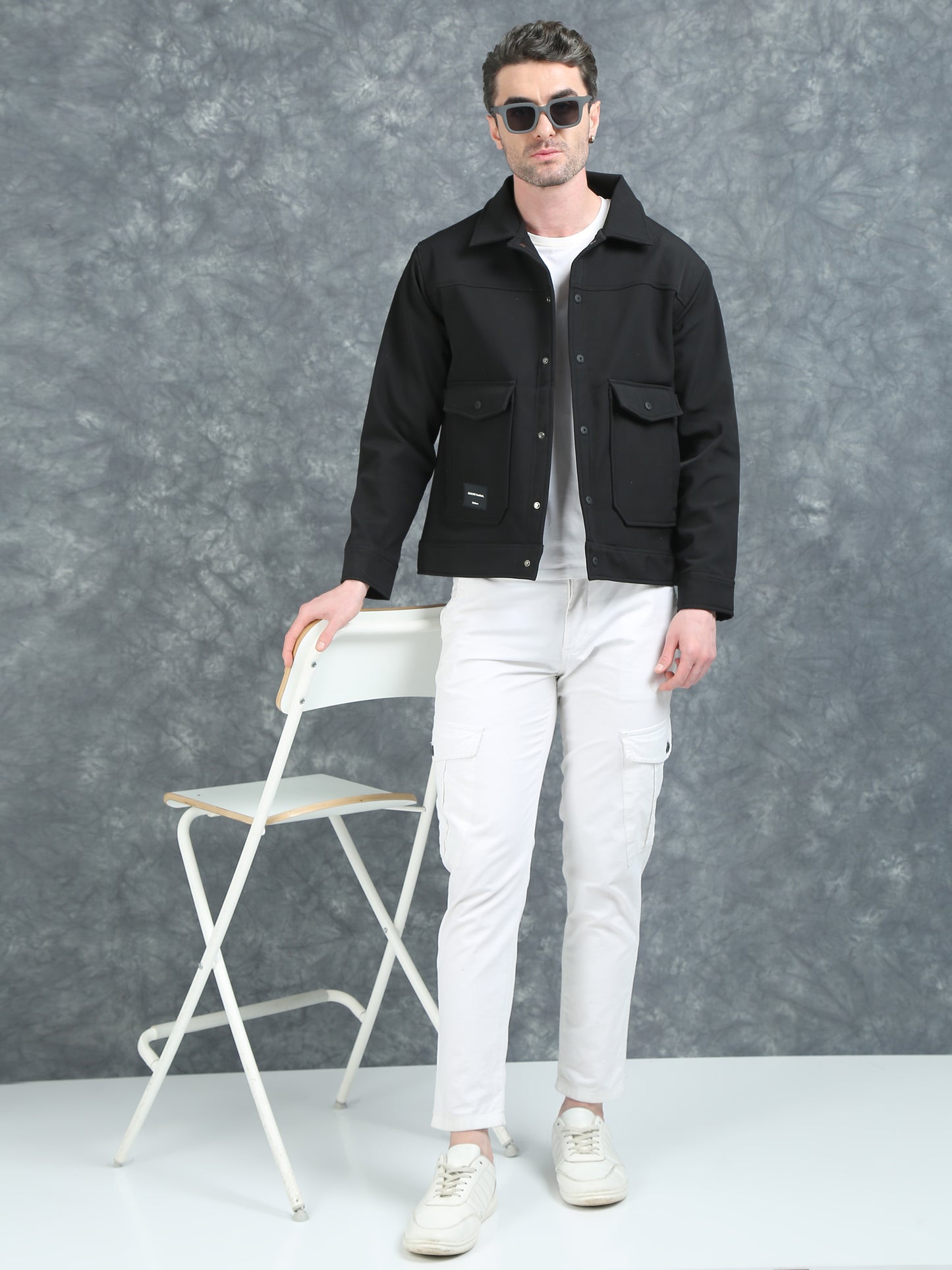 Midnight Black Double Pocket Imported Shackets
