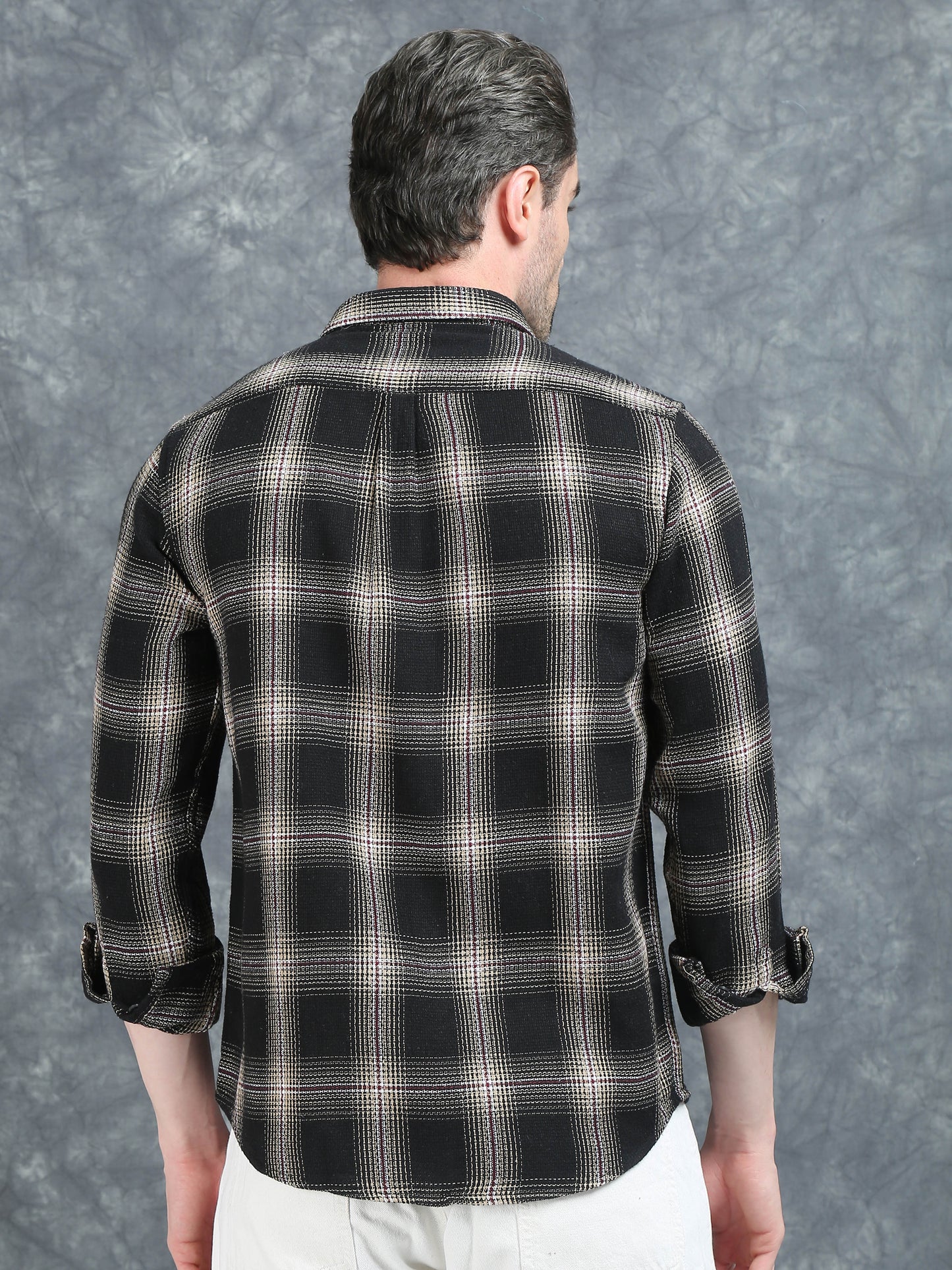 Black and Beige Checks Shirt