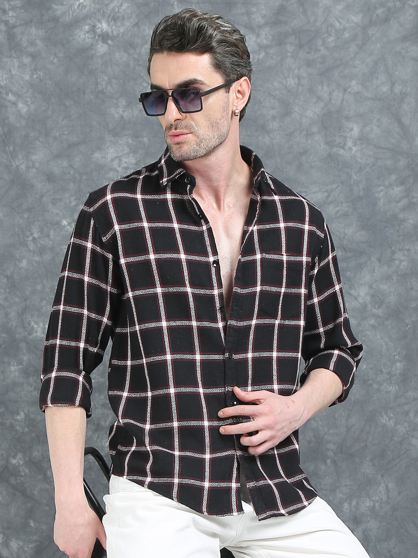 Black and Red Checks Shirt