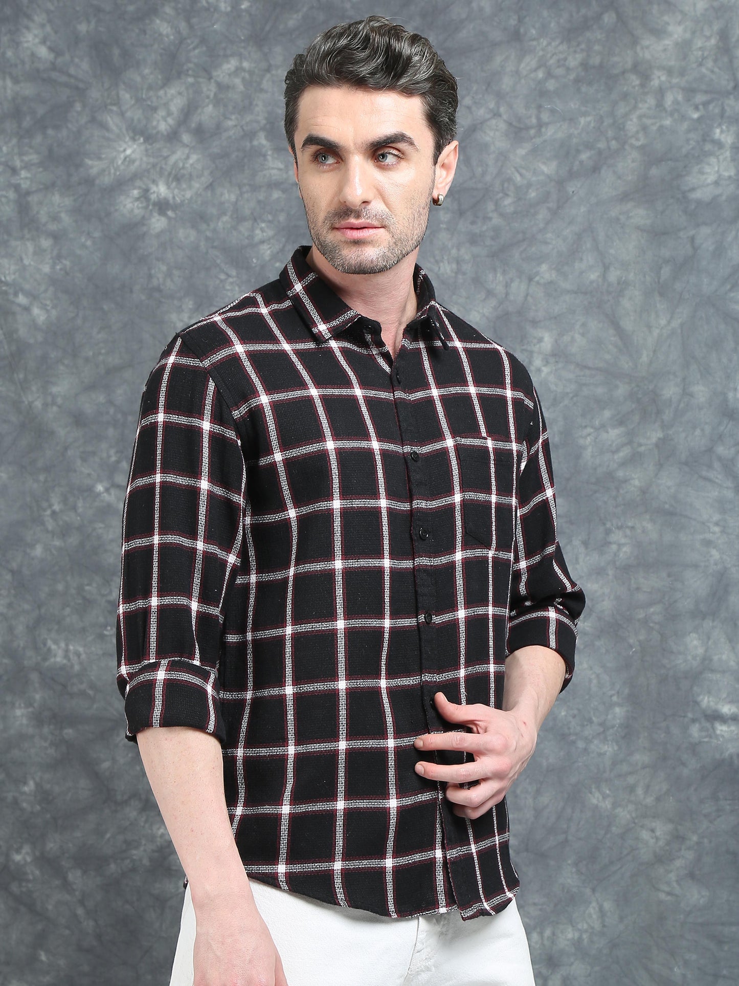 Black and Red Checks Shirt