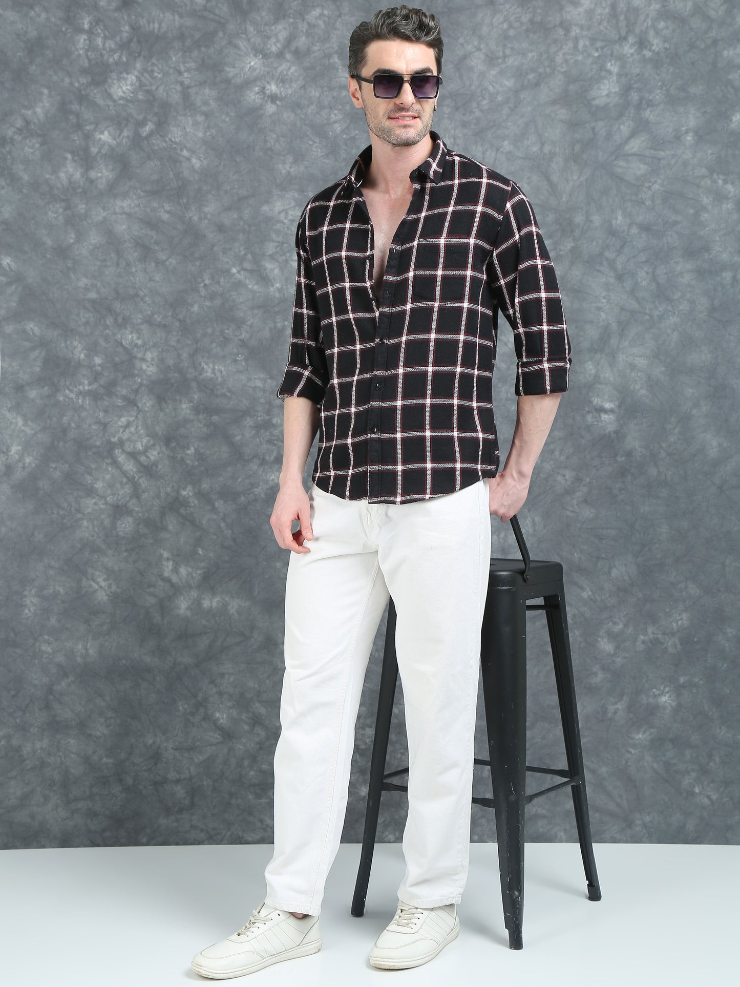 Black and Red Checks Shirt
