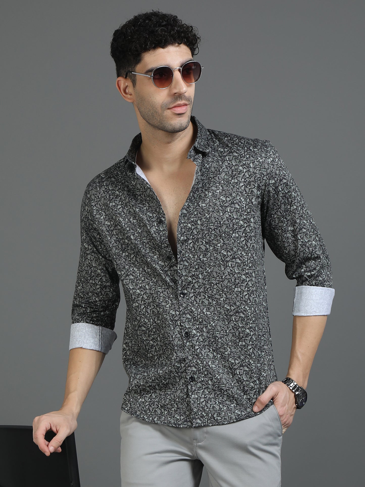 Greenish Dynamic Design Shirt